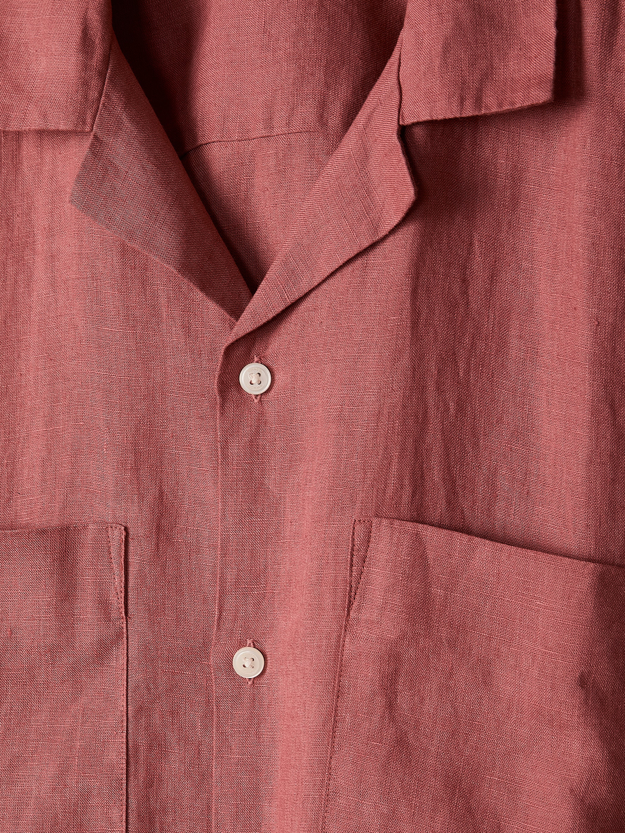 Short-Sleeve Linen Shirt with Camp Collar - Image 4
