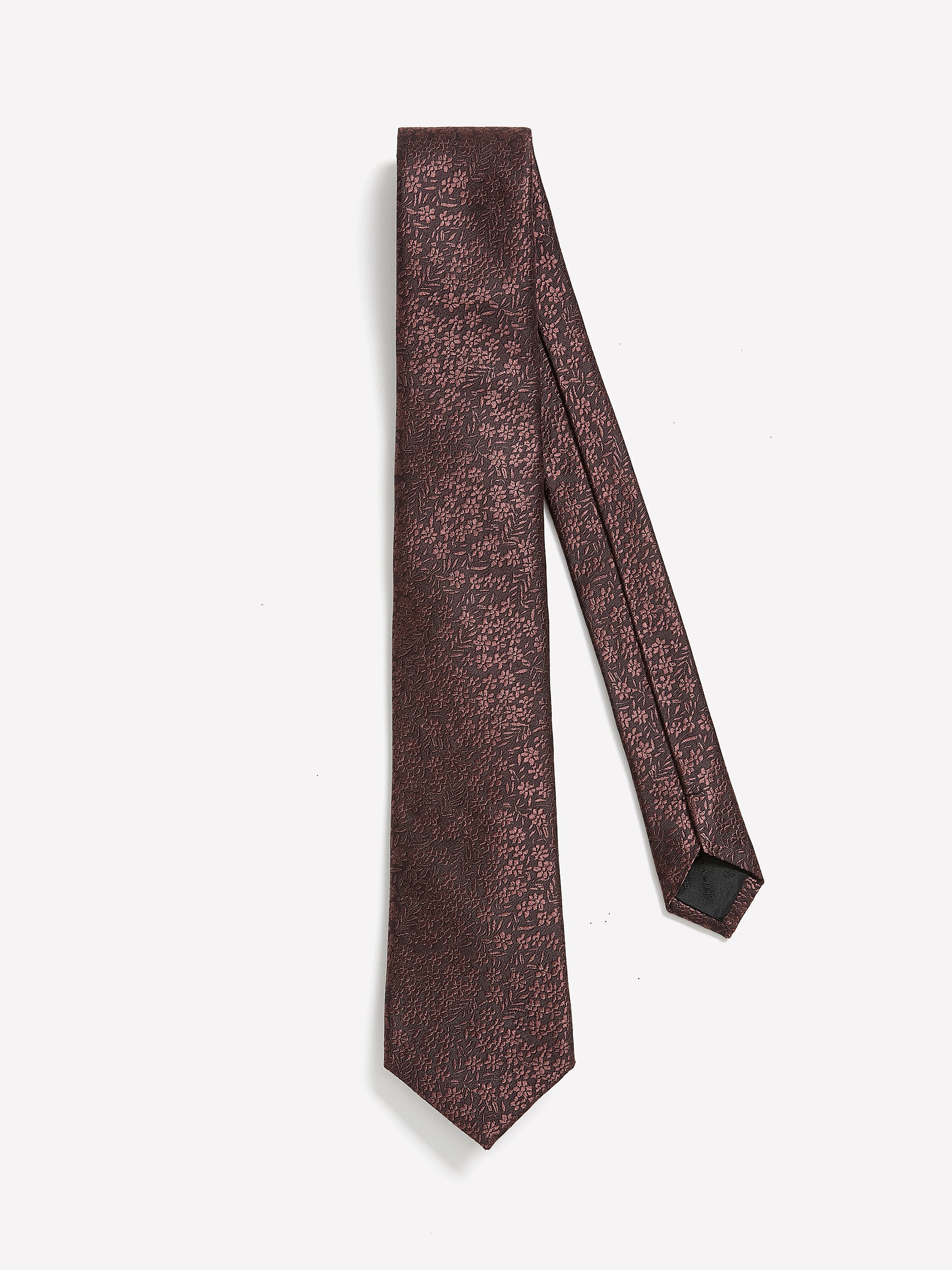 Regular Tie with Tonal Floral Pattern - Image 5