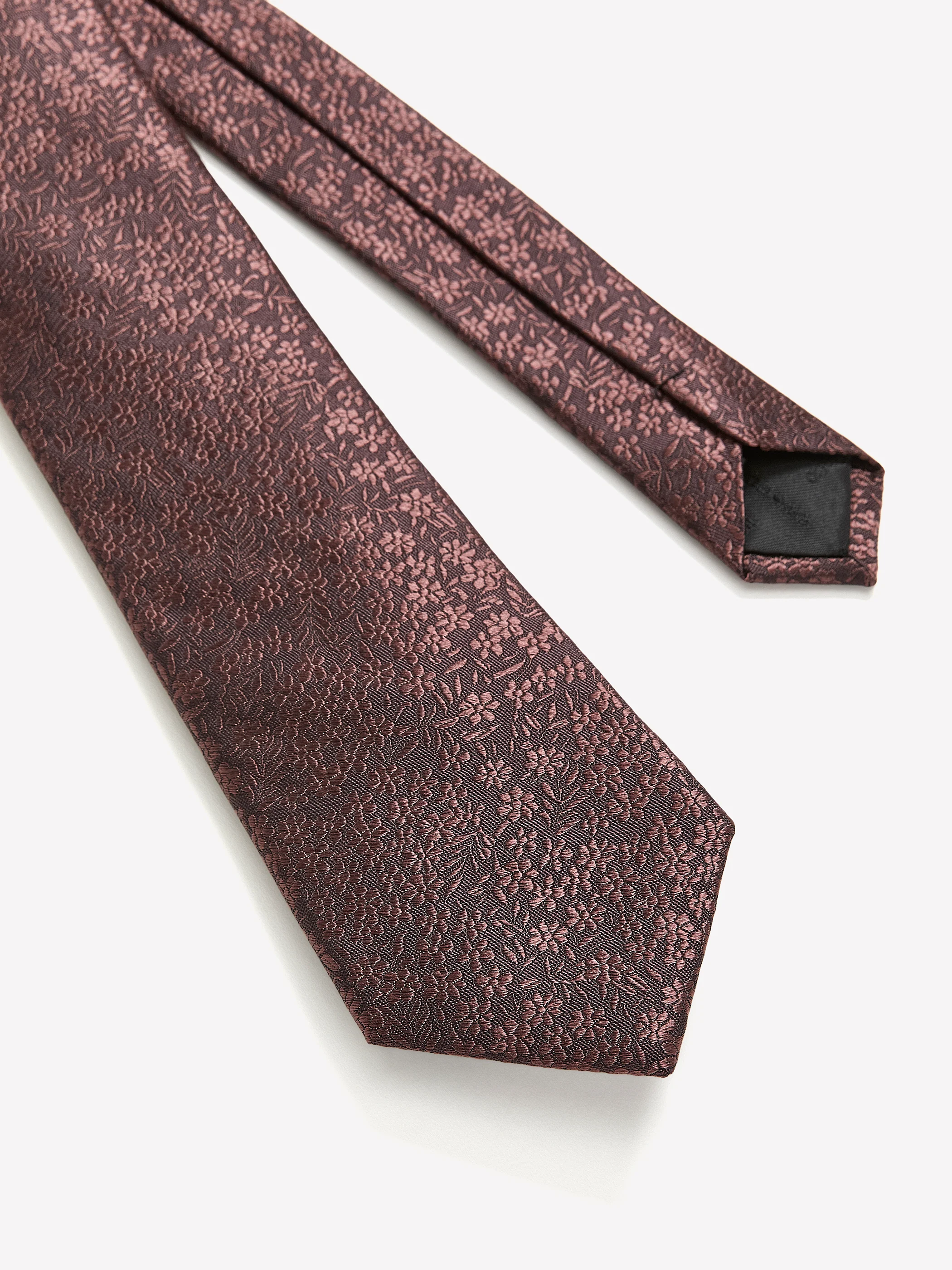 Regular Tie with Tonal Floral Pattern - Image 6