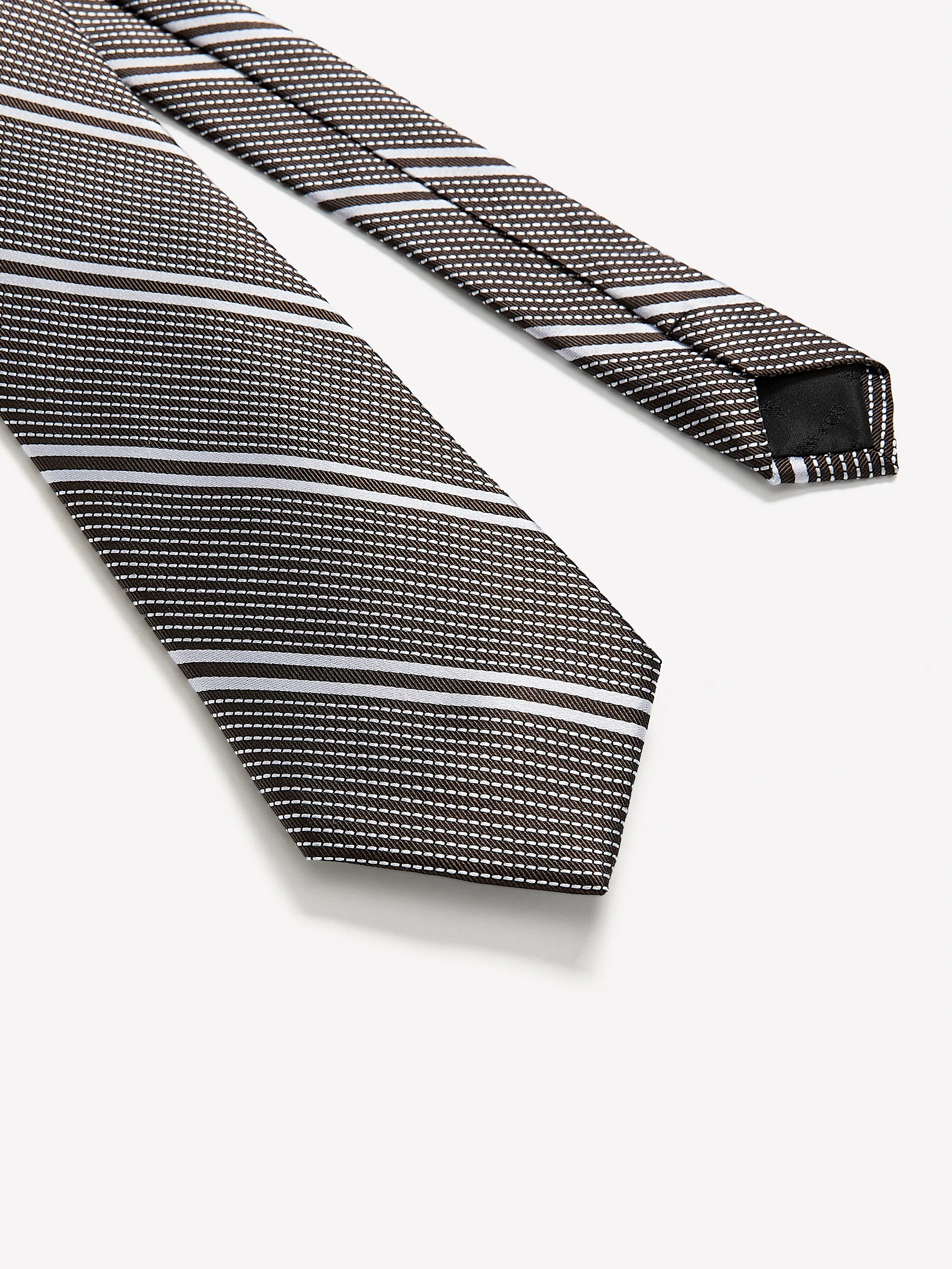 Striped Brown Regular Tie - Image 2