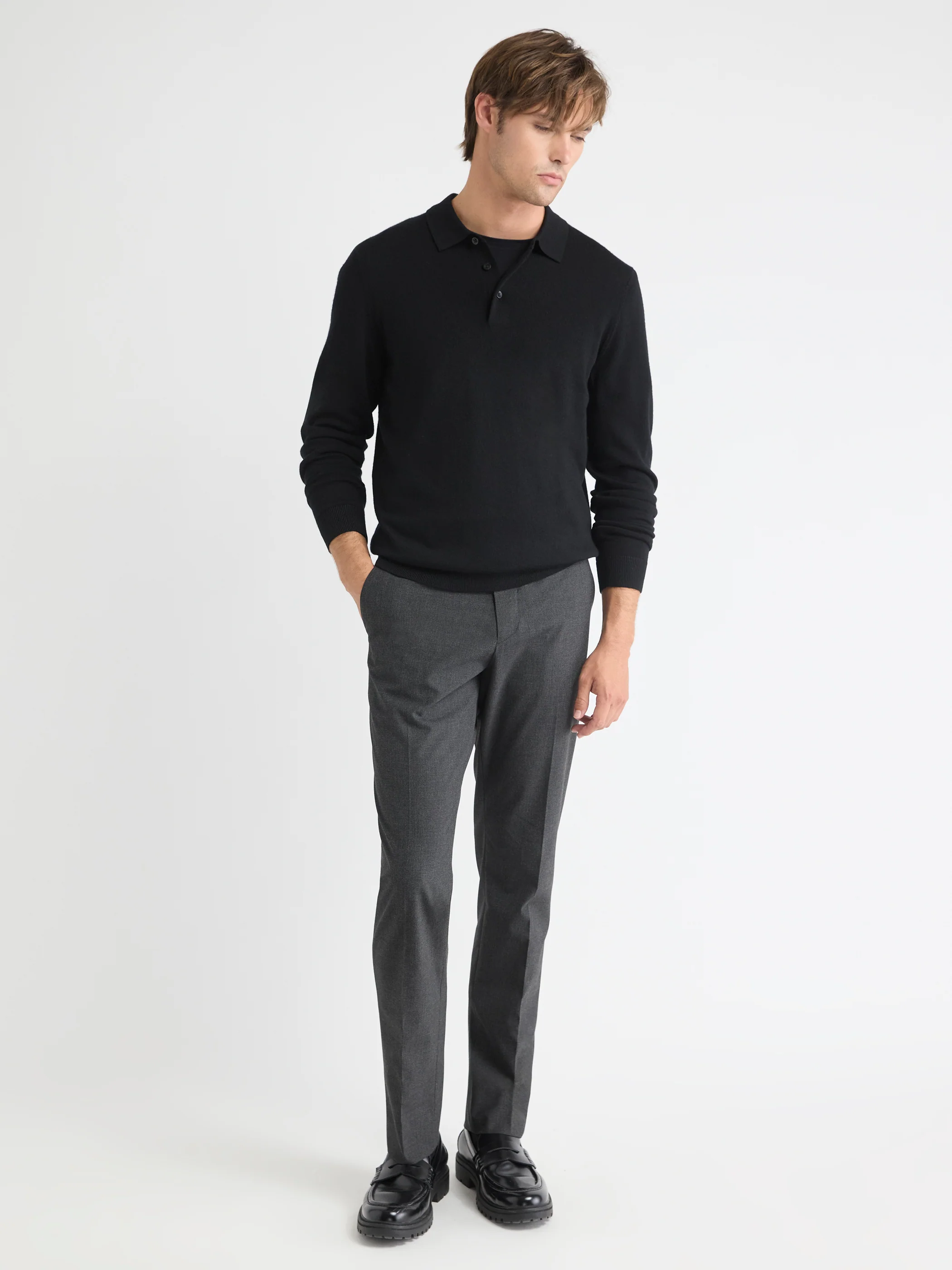 Merino Wool Polo Sweater - Image 2