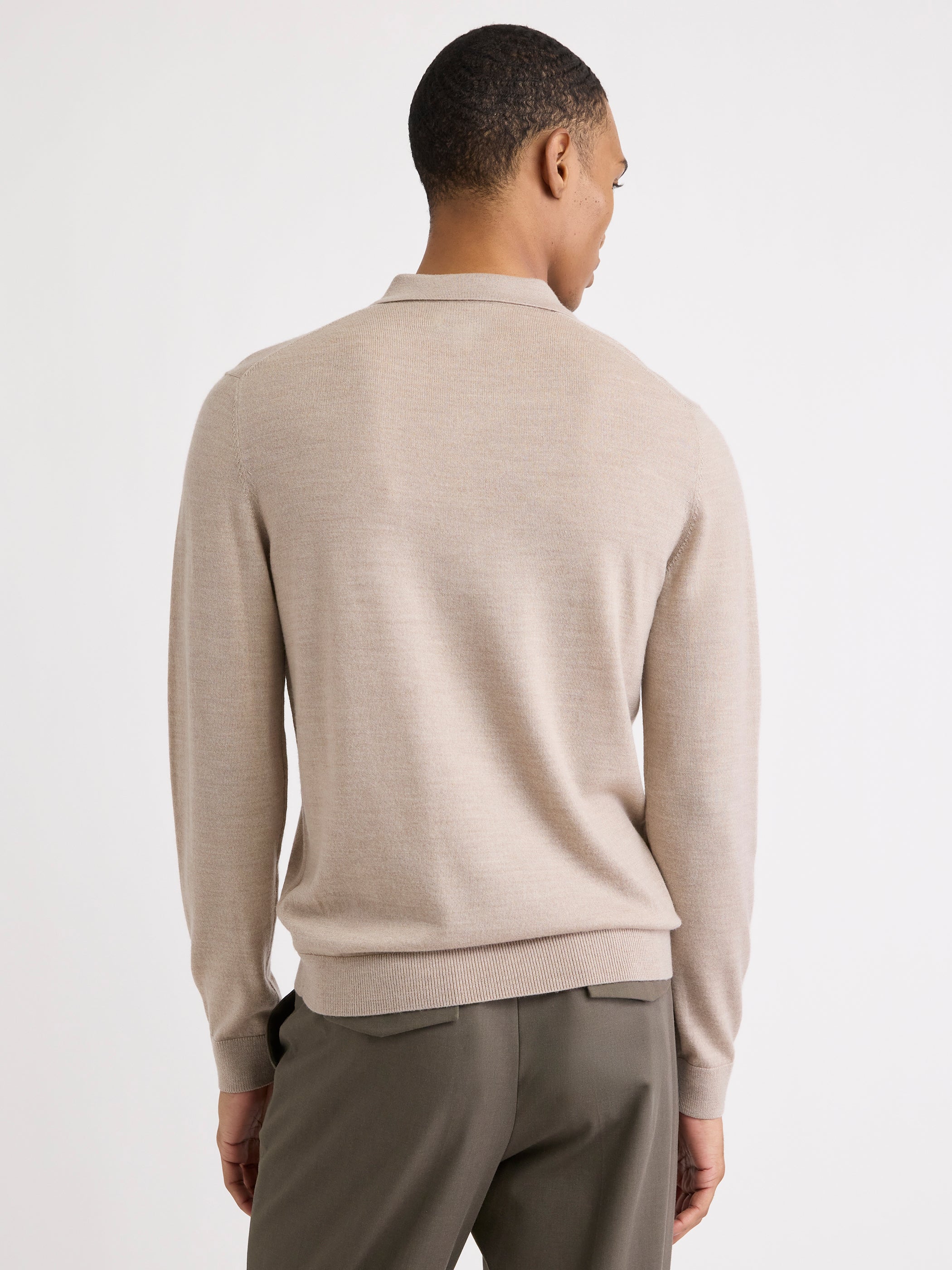 Merino Wool Polo Sweater - Image 9