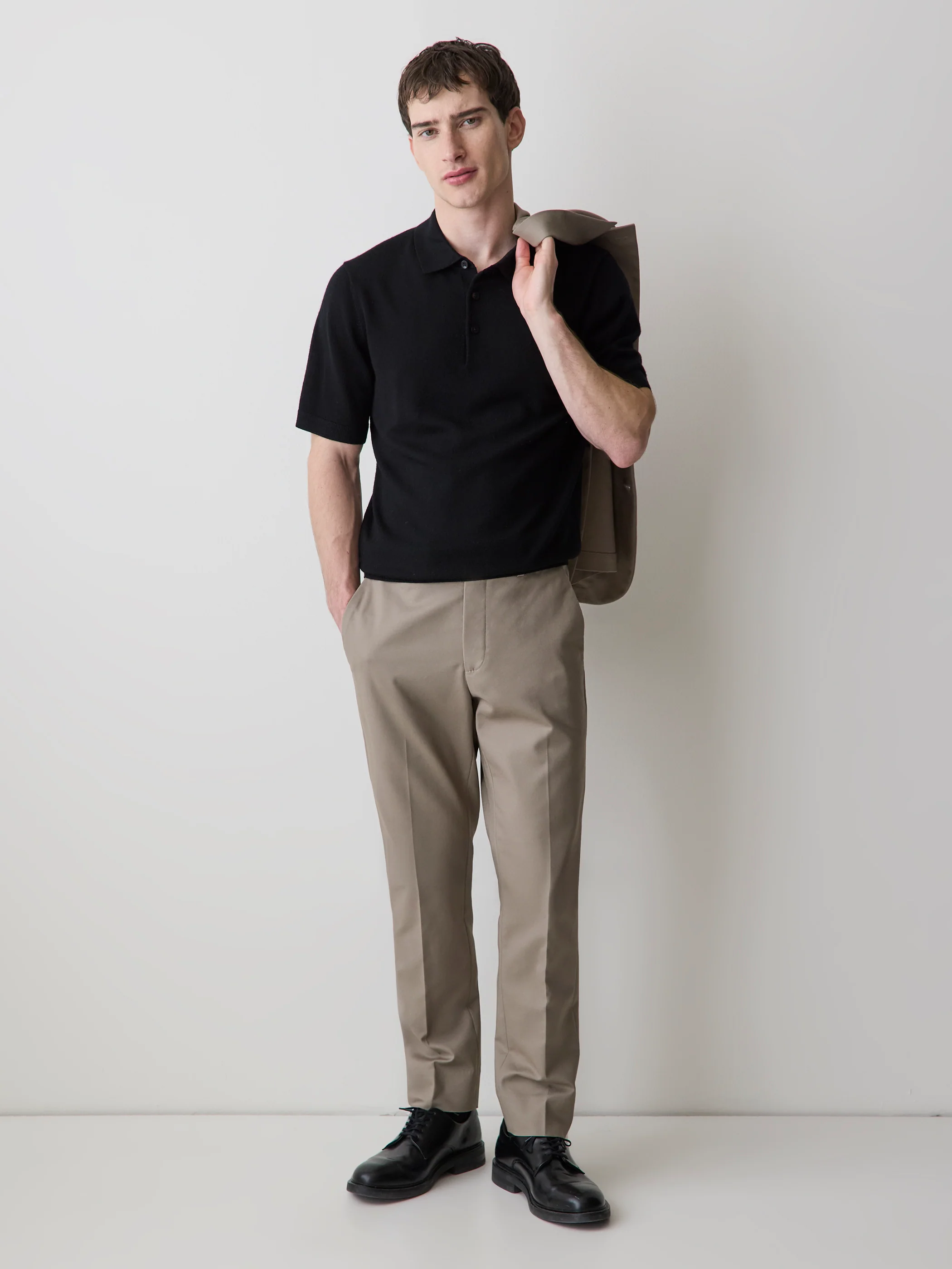 Merino-Wool Short-Sleeve Polo Sweater - Image 2