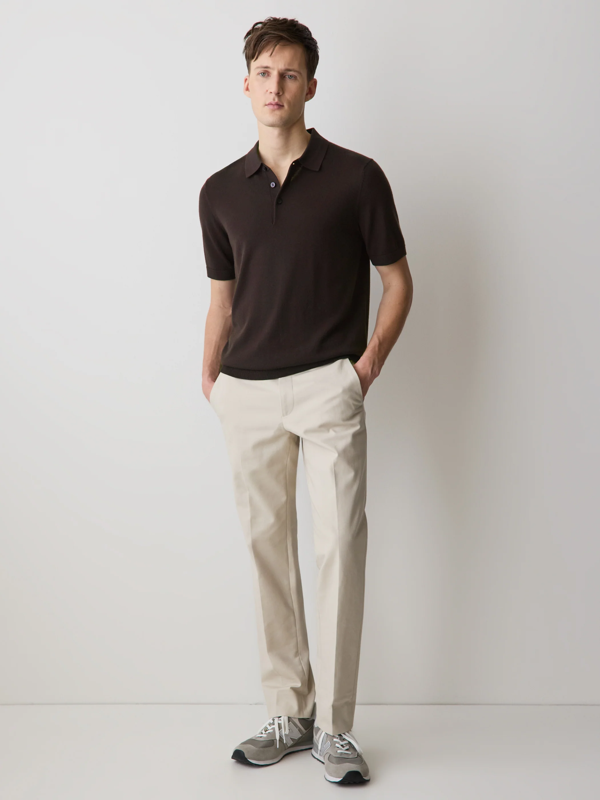 Merino-Wool Short-Sleeve Polo Sweater - Image 20