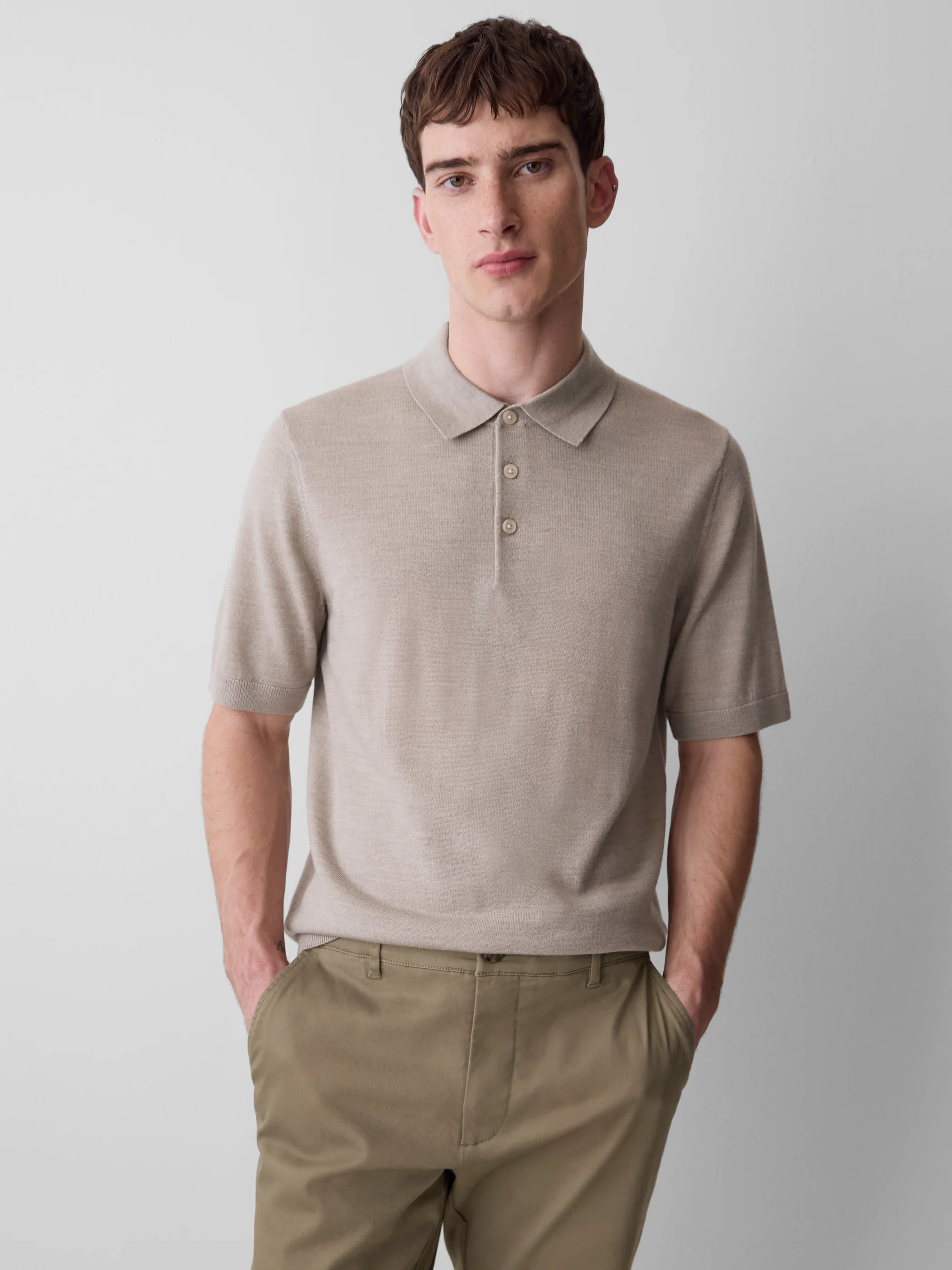 Merino-Wool Short-Sleeve Polo Sweater - Image 8