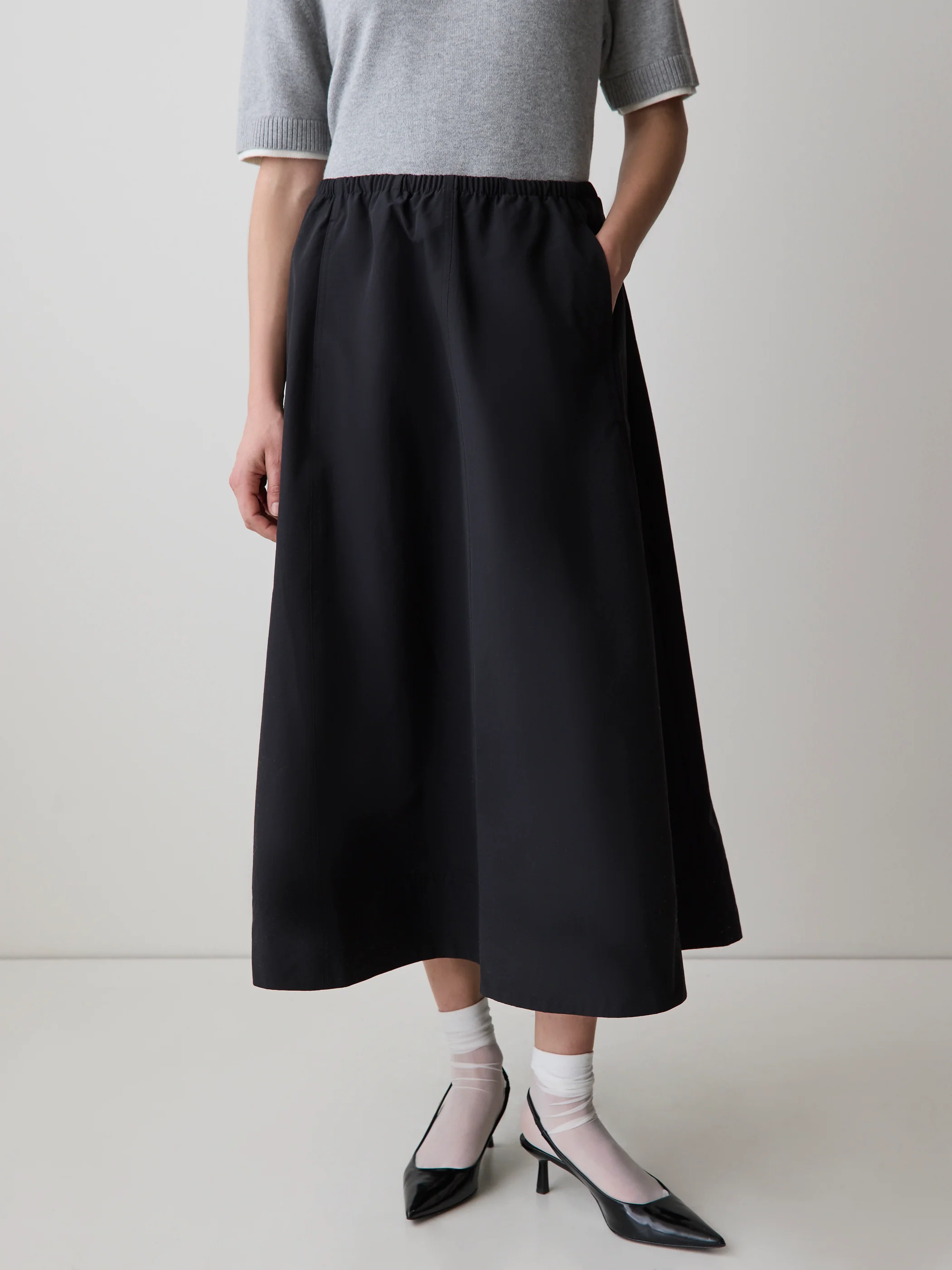 High-Rise A-Line Midi Skirt - Image 2