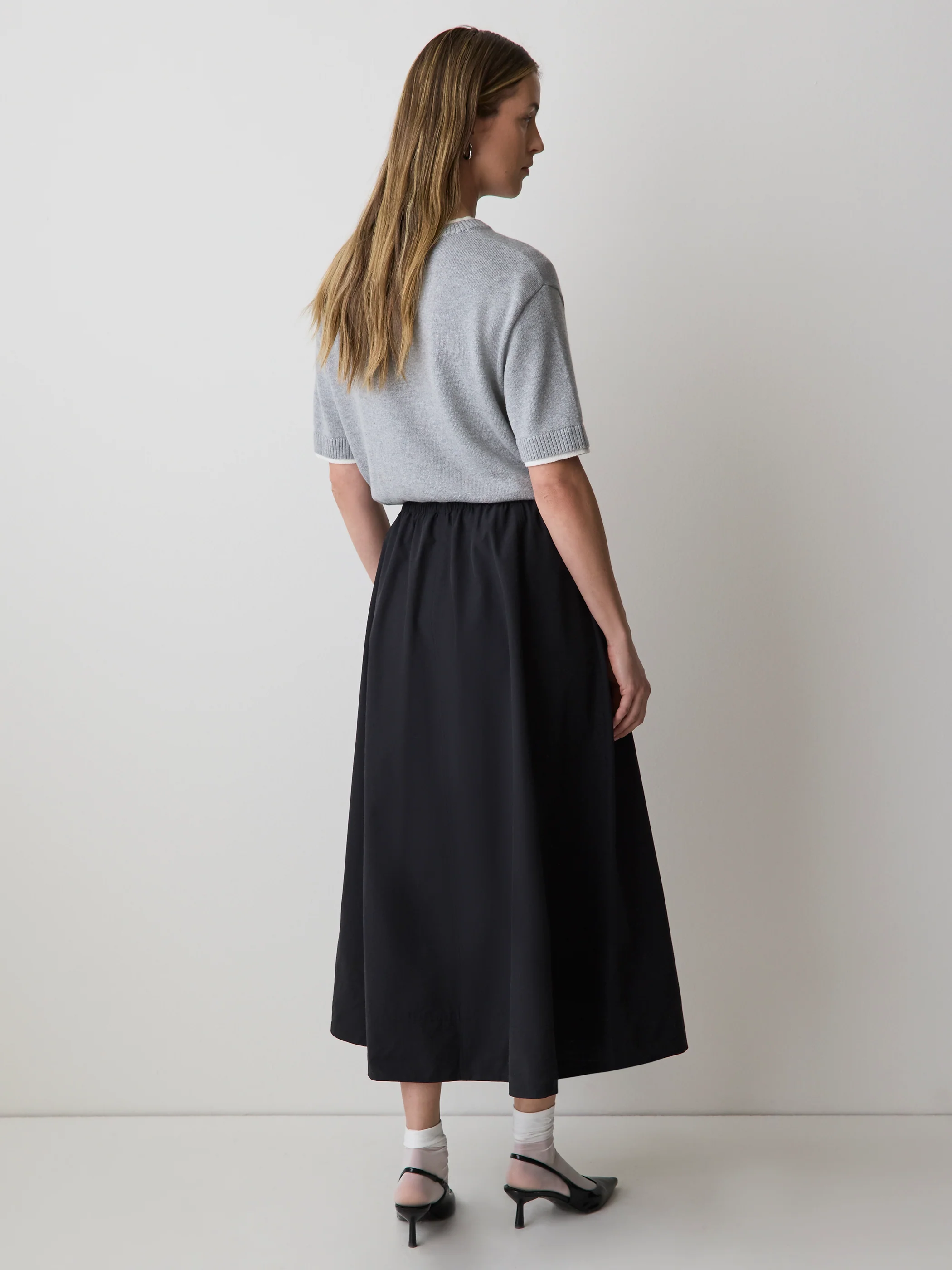 High-Rise A-Line Midi Skirt - Image 3