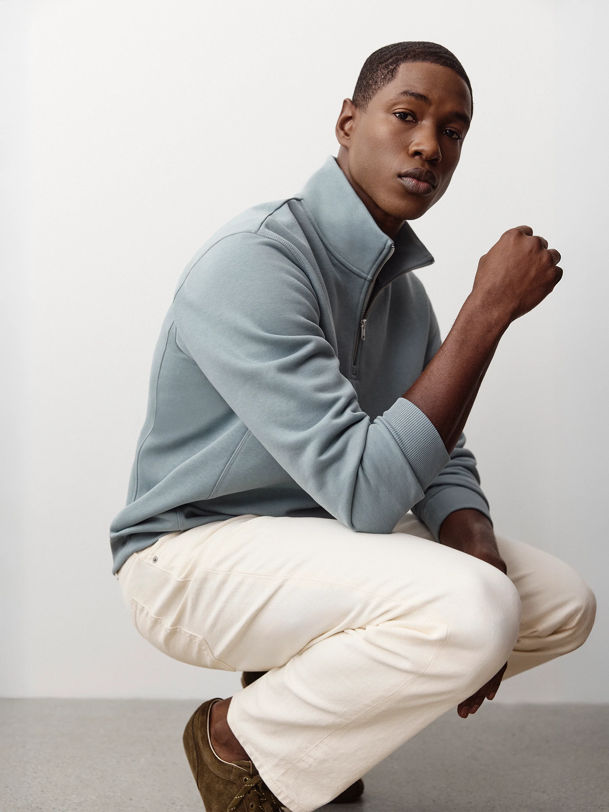 Long-Sleeve Half-Zip Mock-Neck Sweater - Image 7