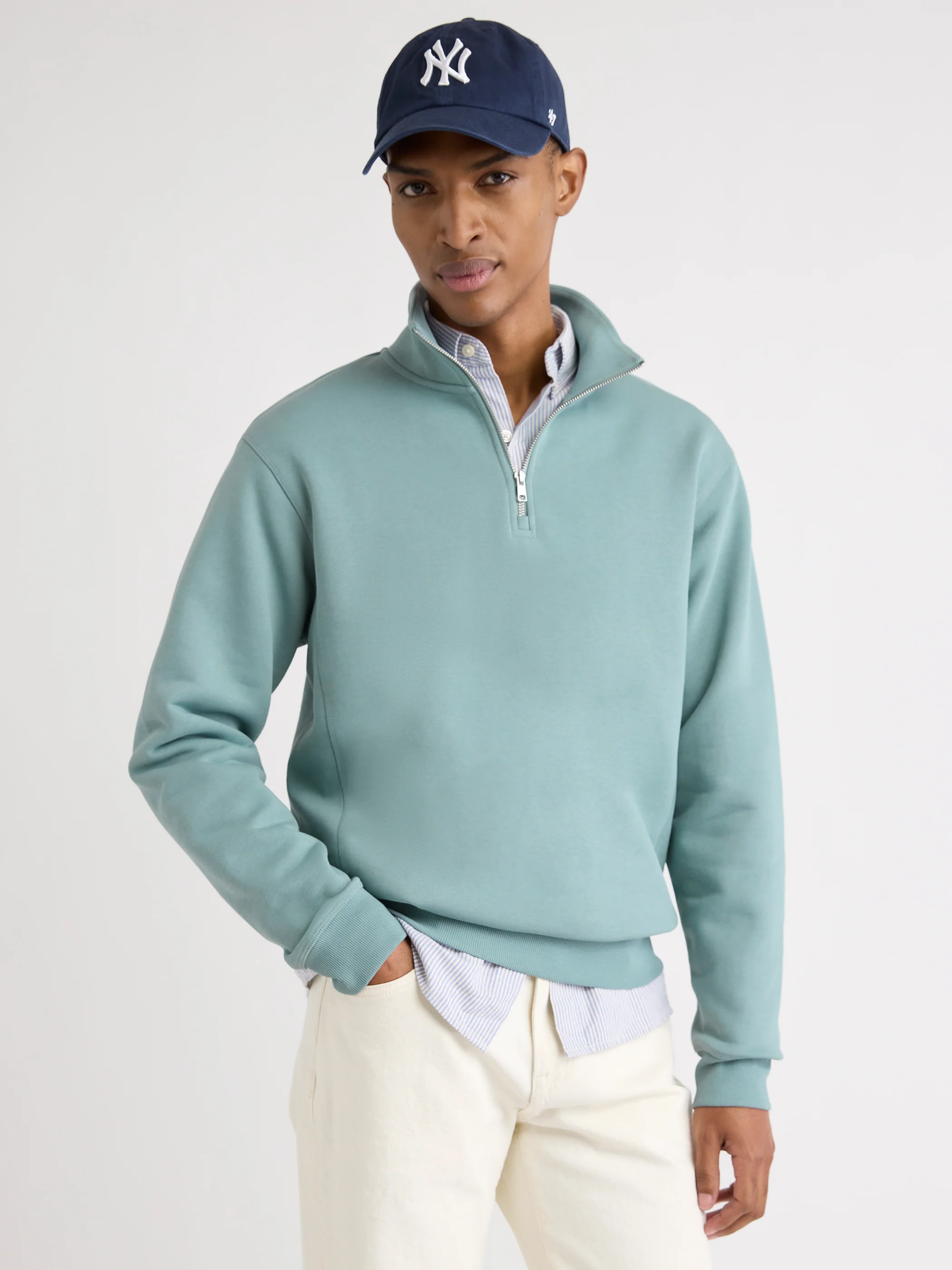 Long-Sleeve Half-Zip Mock-Neck Sweater - Image 8