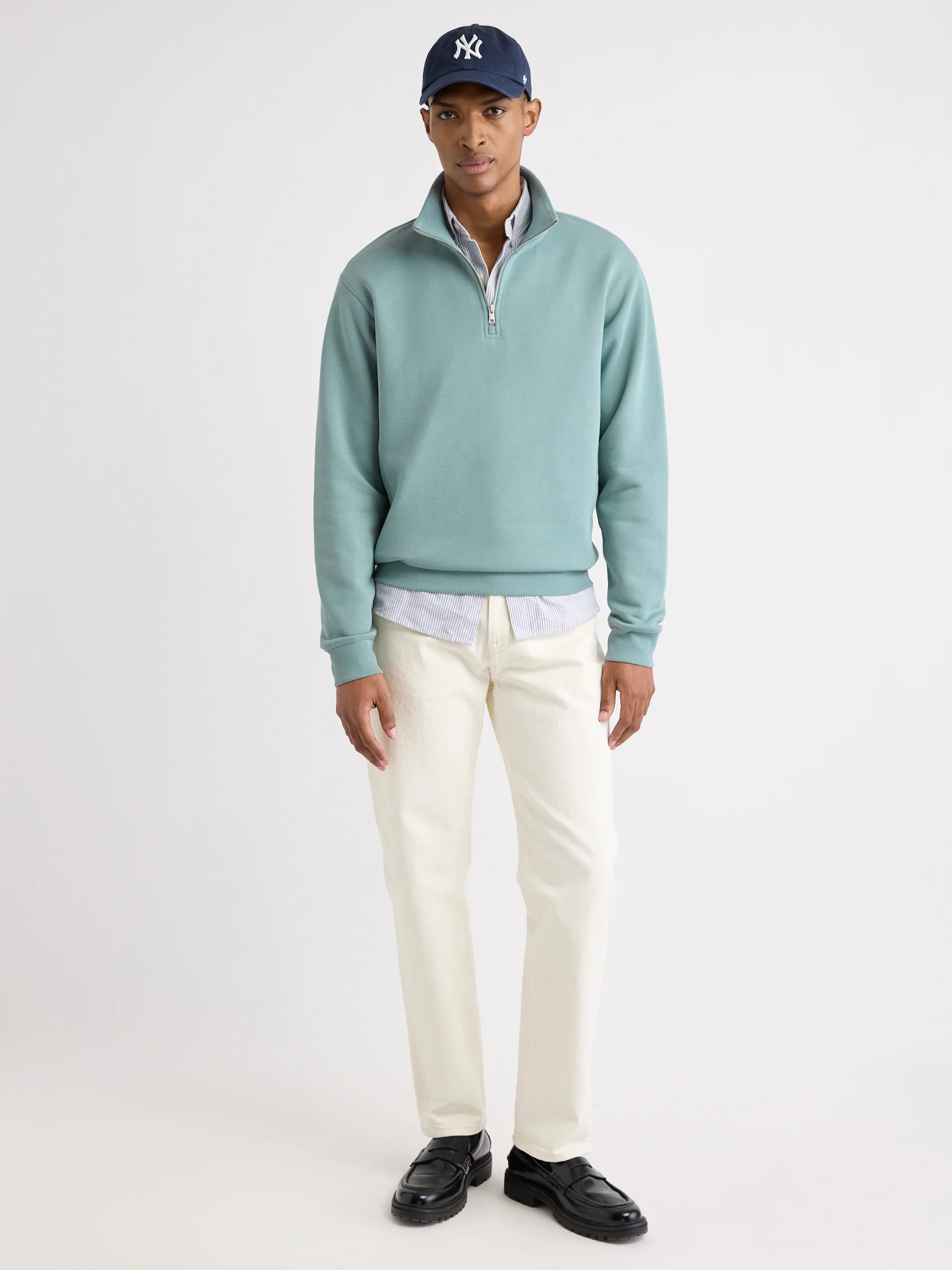 Long-Sleeve Half-Zip Mock-Neck Sweater - Image 9