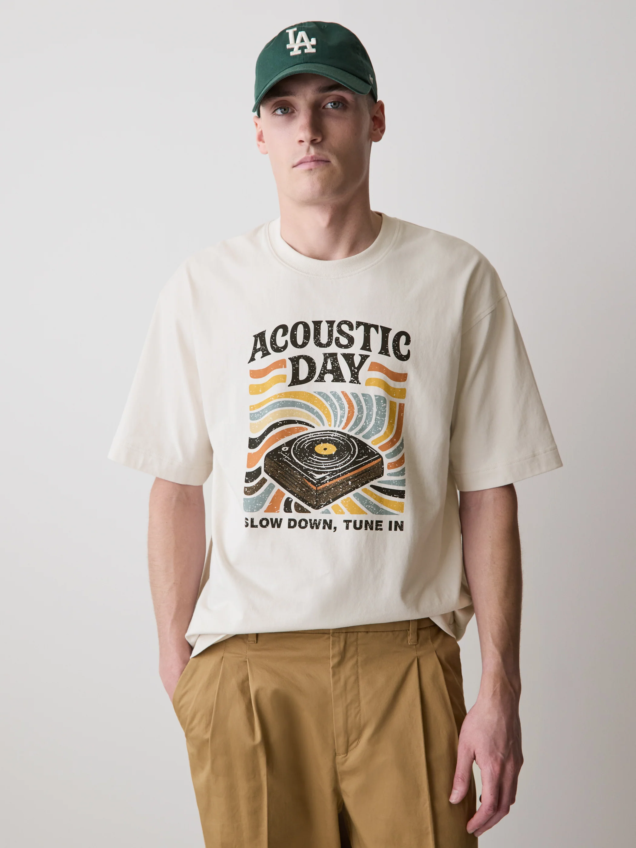 Oversized Short-Sleeve Crew-Neck Tee with Print - Image 11