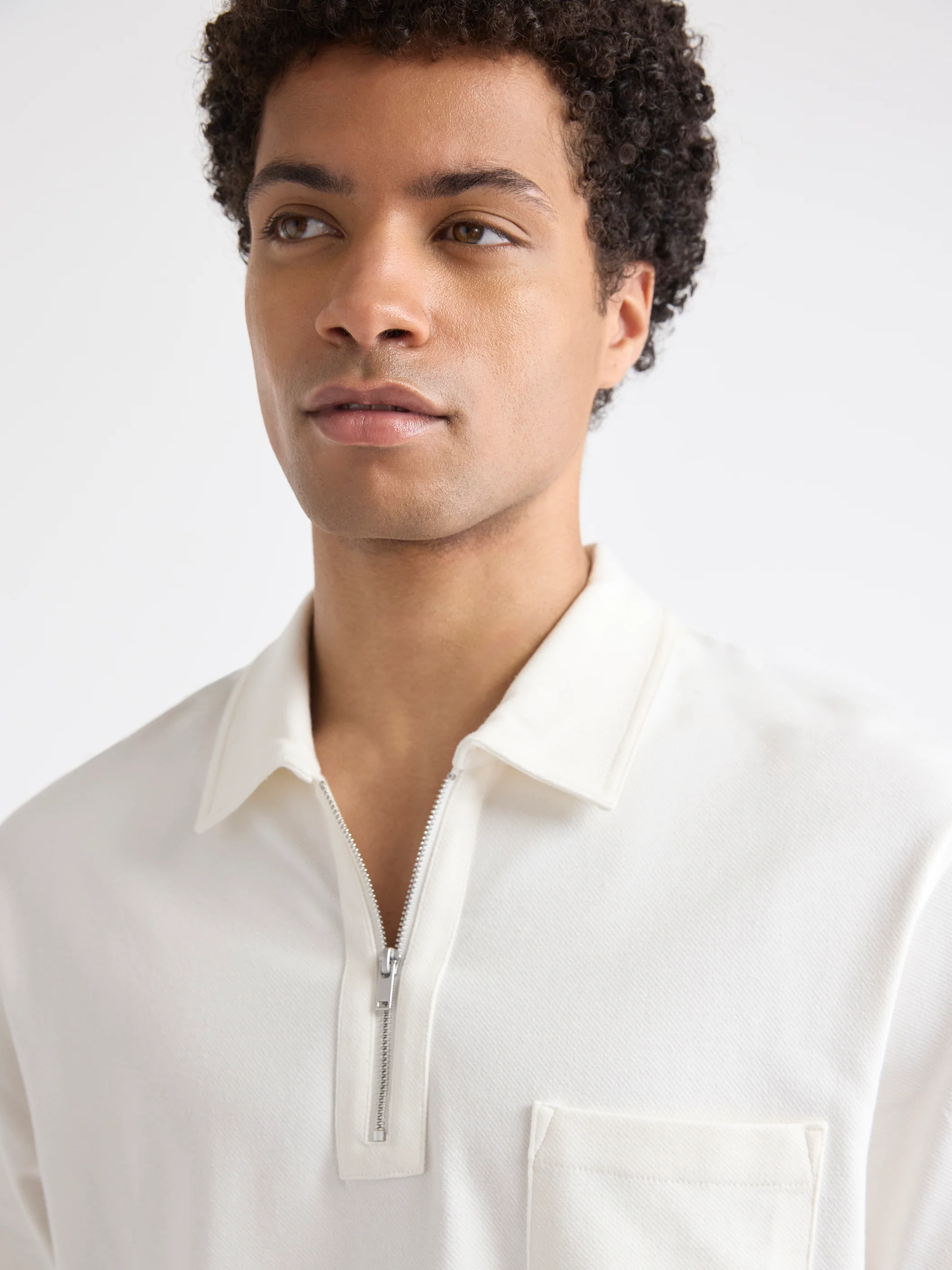 Oversized Short-Sleeve Half-Zip Polo - Image 4