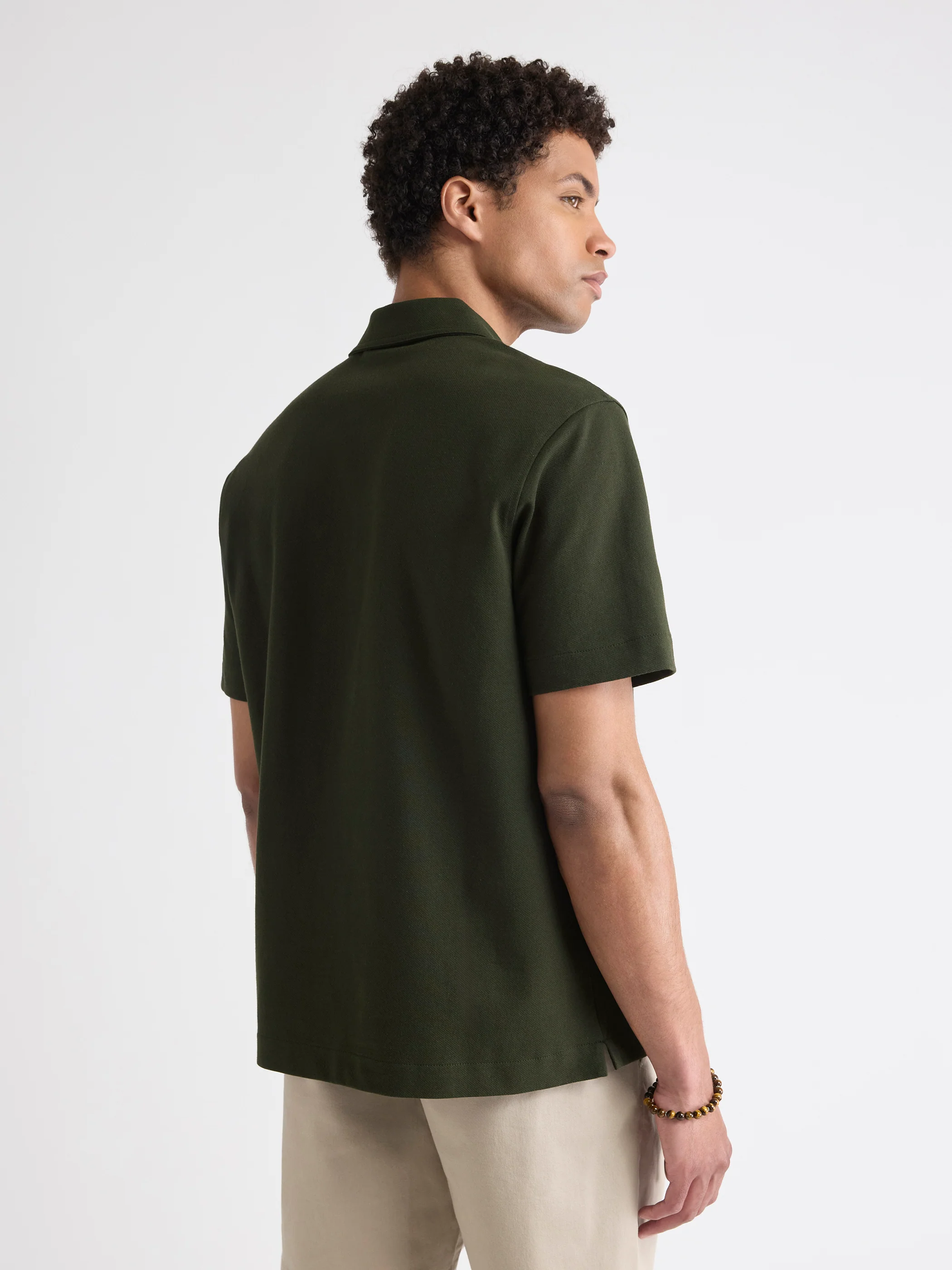 Oversized Short-Sleeve Half-Zip Polo - Image 7