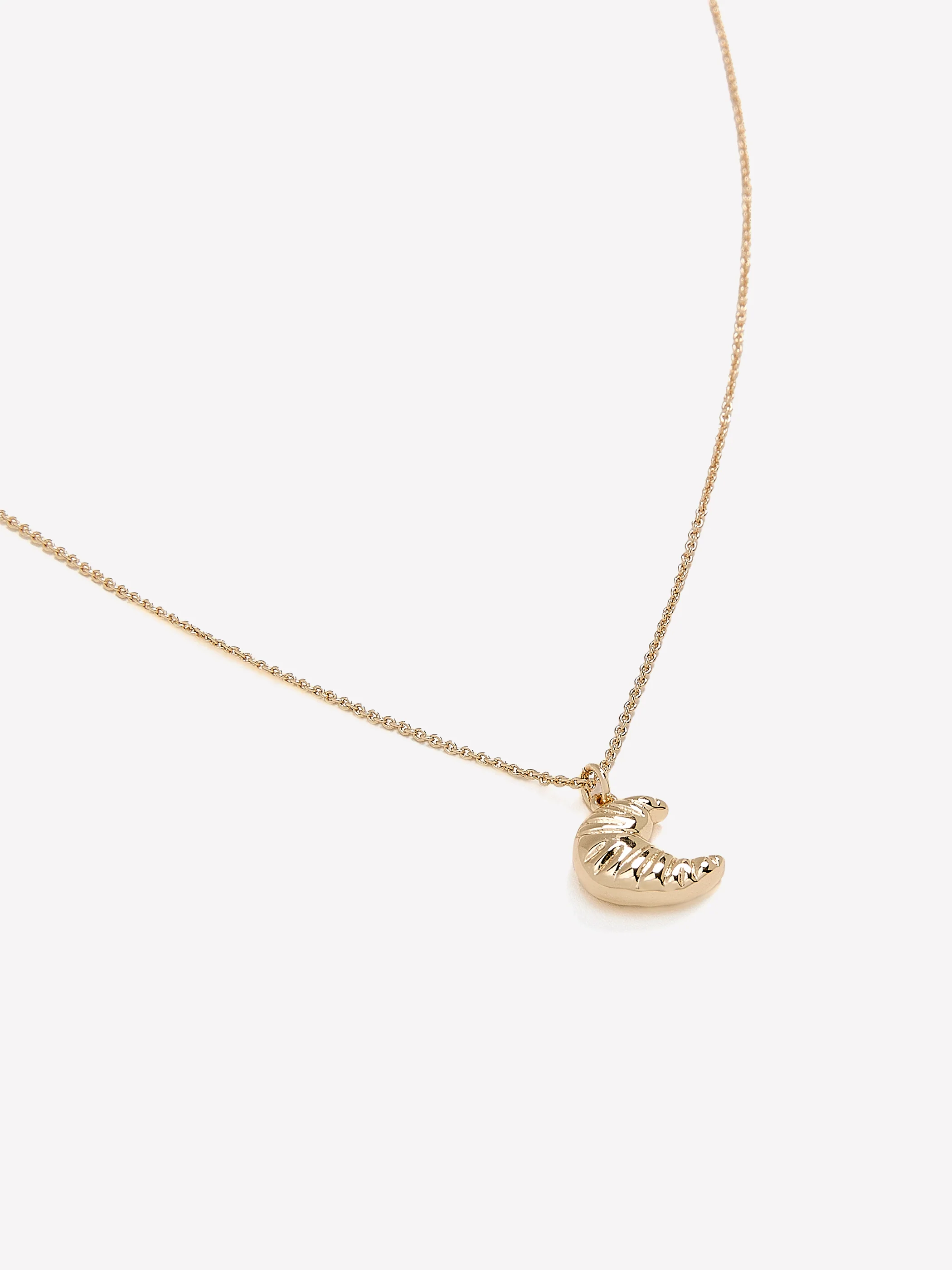 Delicate Chain Necklace with Croissant Pendant - Image 2