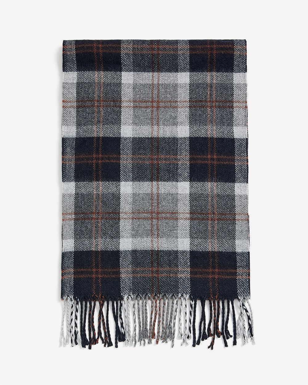 Plaid Scarf with Fringes - Image 8