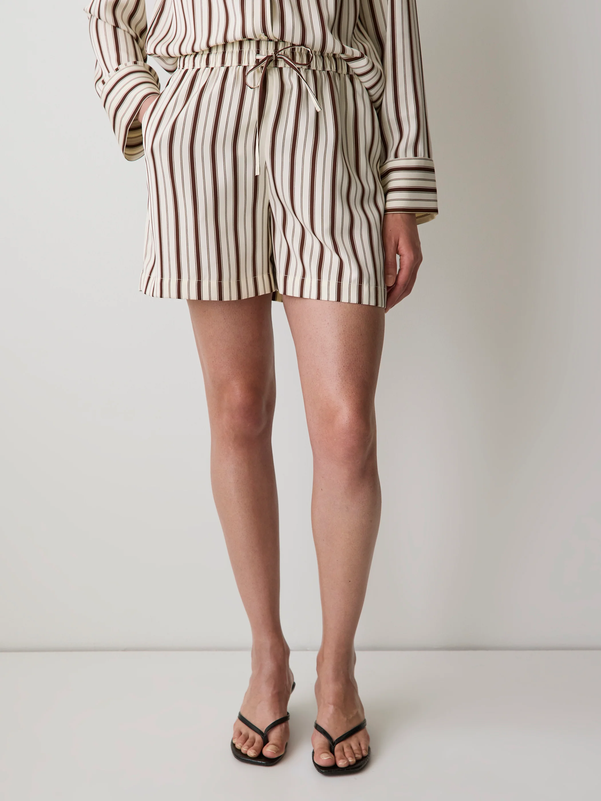 Striped Mid-Rise Pull-On Short