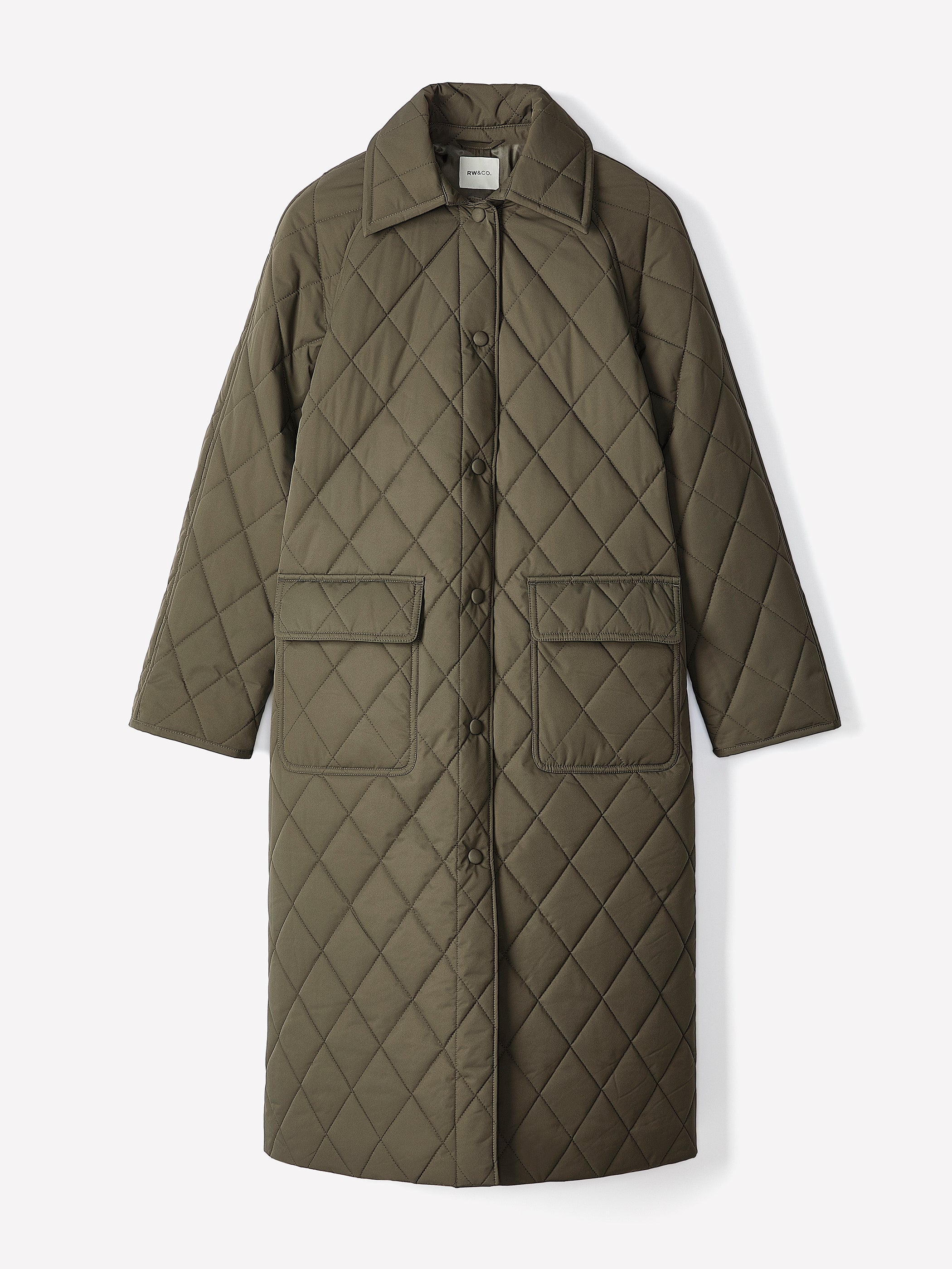 Quilted Trench Coat with Shirt Collar - Image 10
