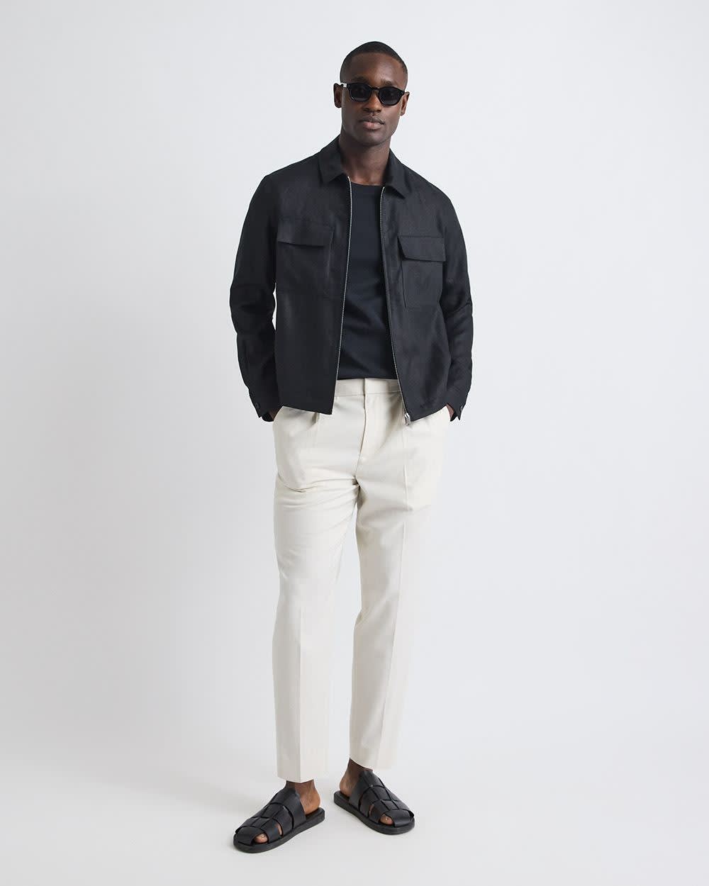 Refined Solid Interlock Cotton Crew-Neck Tee - Image 2