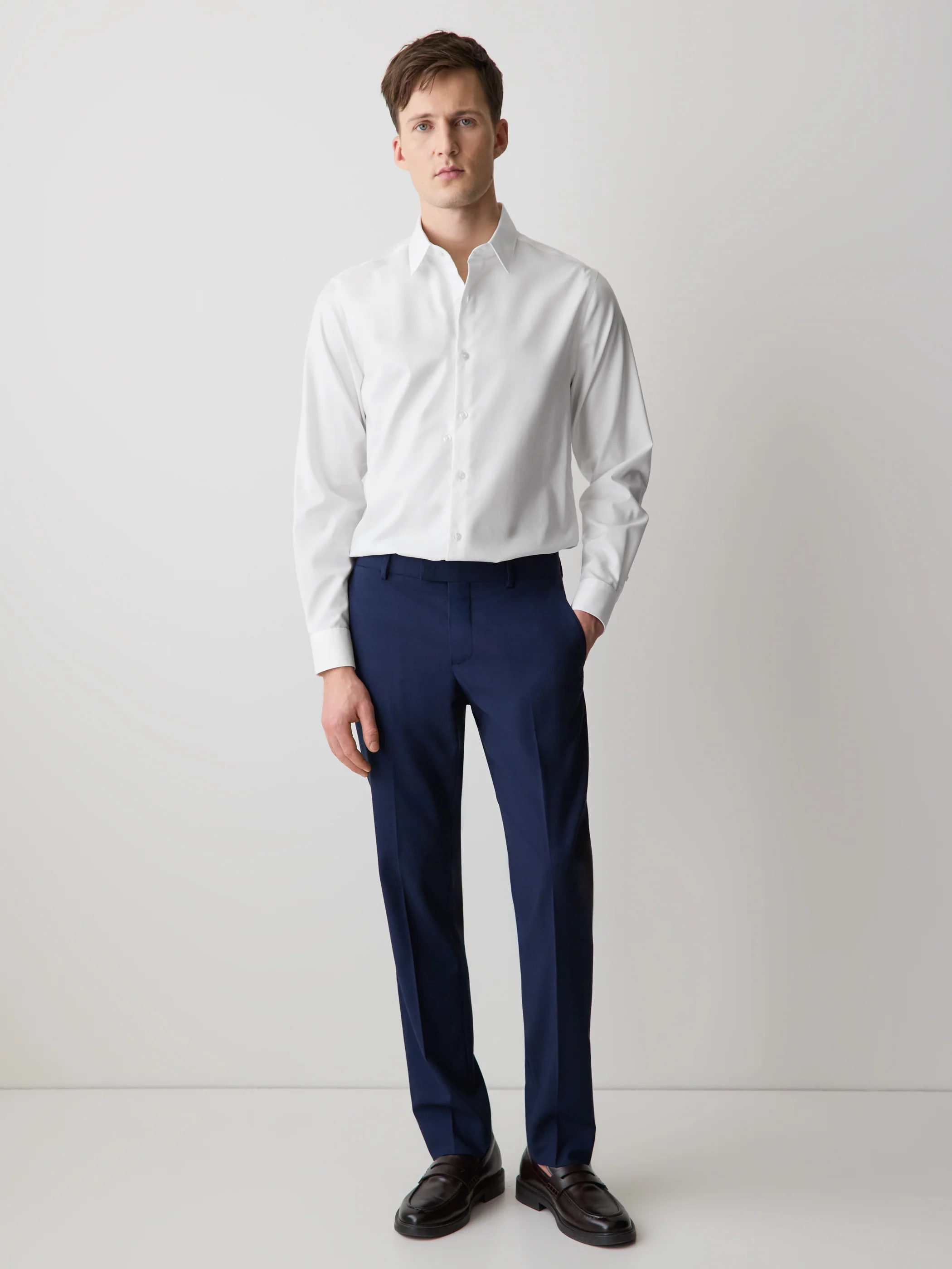 Regular Fit Solid Supima (R) Twill Dress Shirt - Image 2