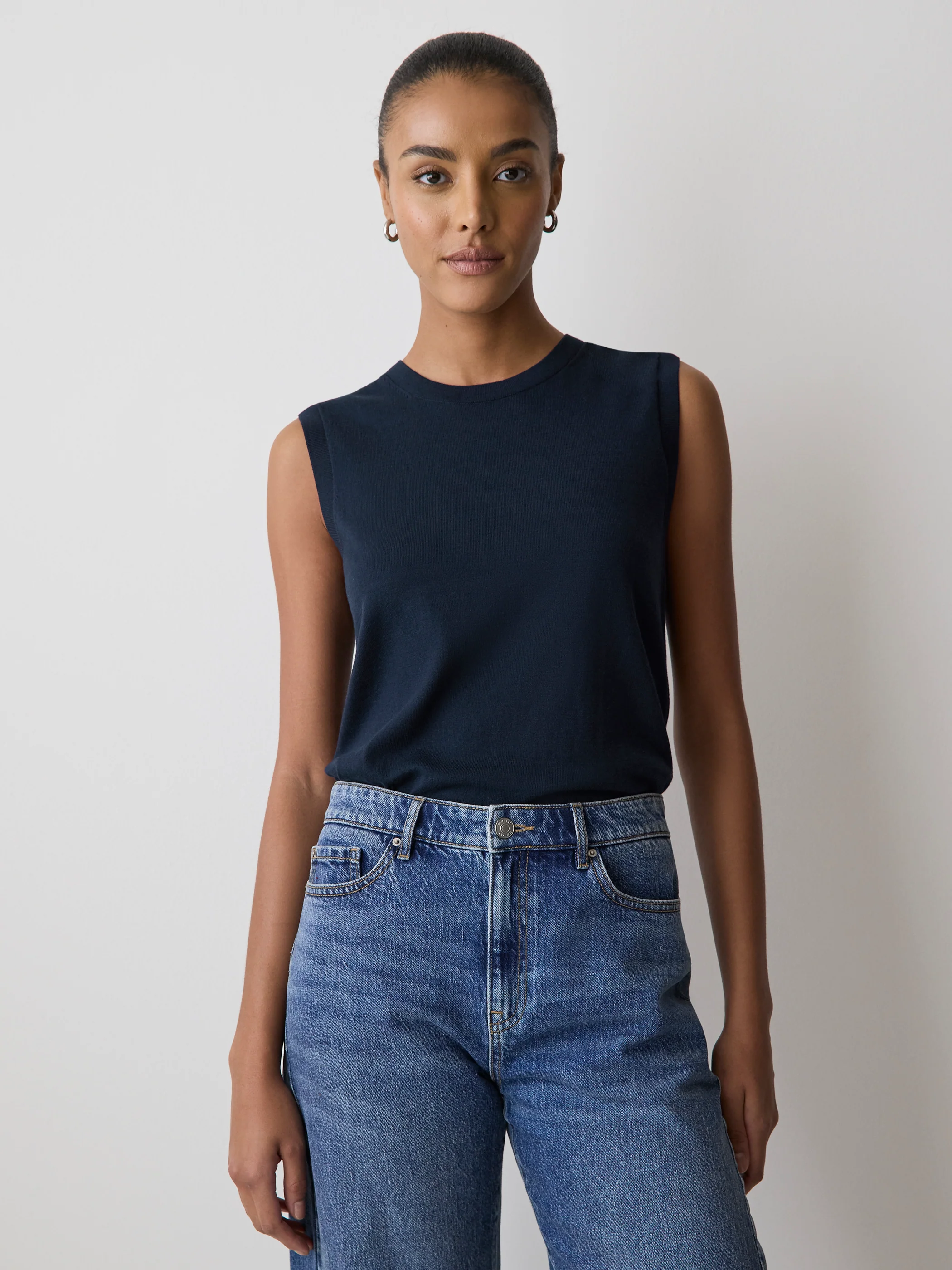 Sleeveless Scoop-Neck Sweater