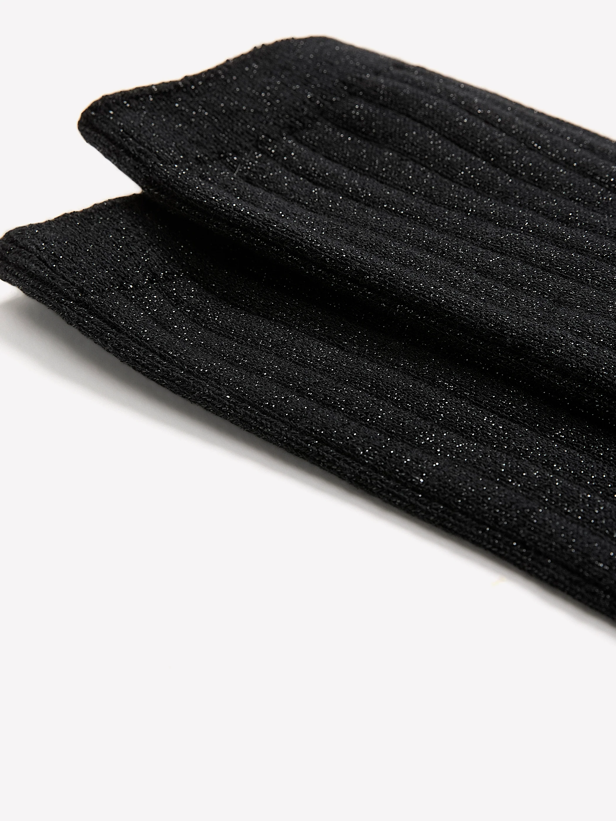 Ribbed Crew Socks with Metallic Fibres - Image 2