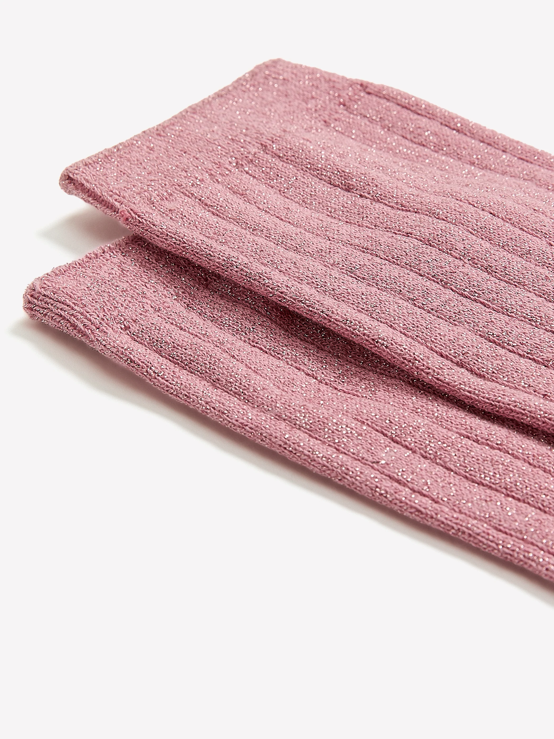 Ribbed Crew Socks with Metallic Fibres - Image 6