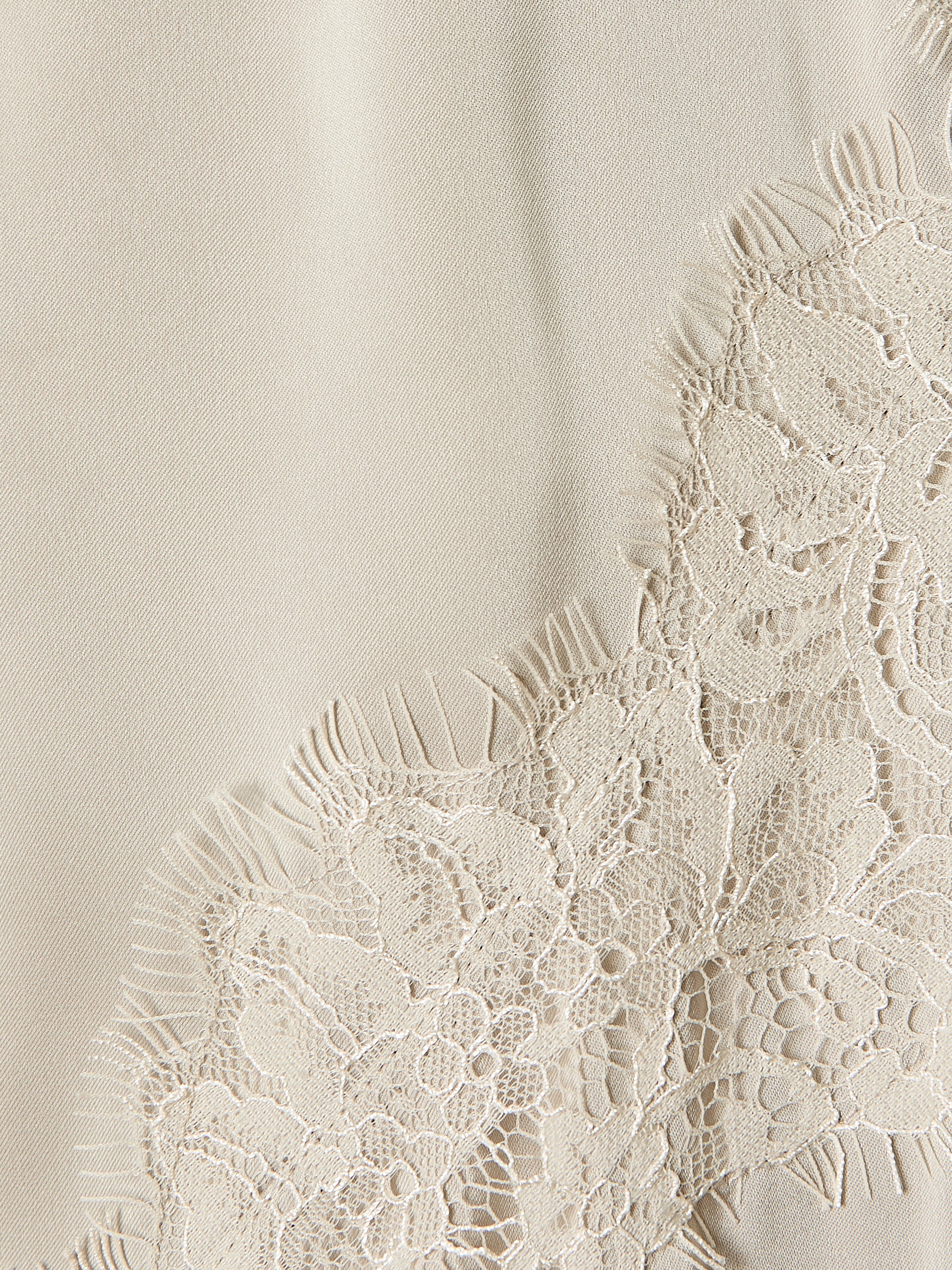 Sleeveless V-Neck Satin Blouse with Lace Trims - Image 11