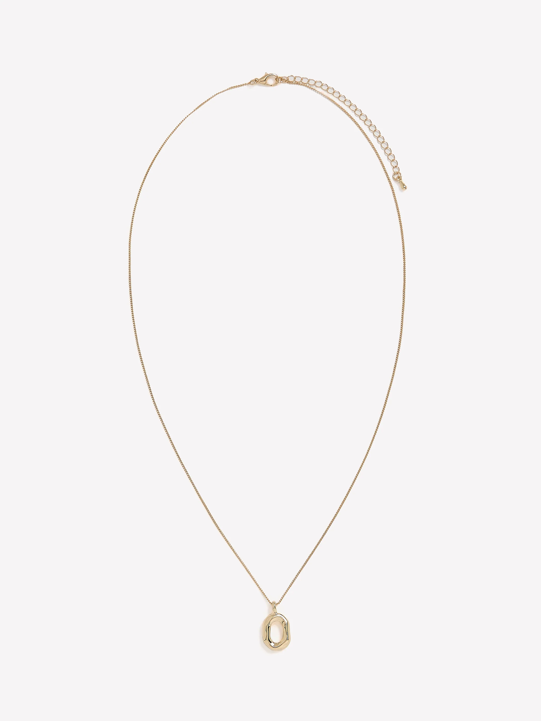 Necklace with Sculptural Metal Pendant