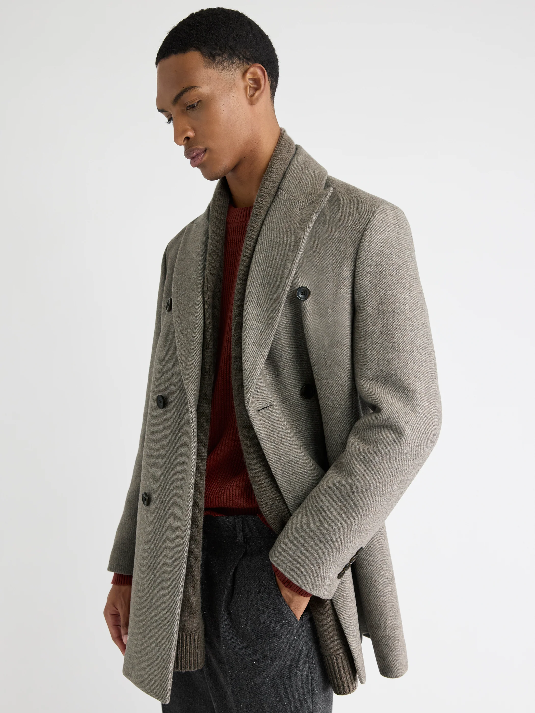 Short Double-Breasted Wool Coat - Image 6