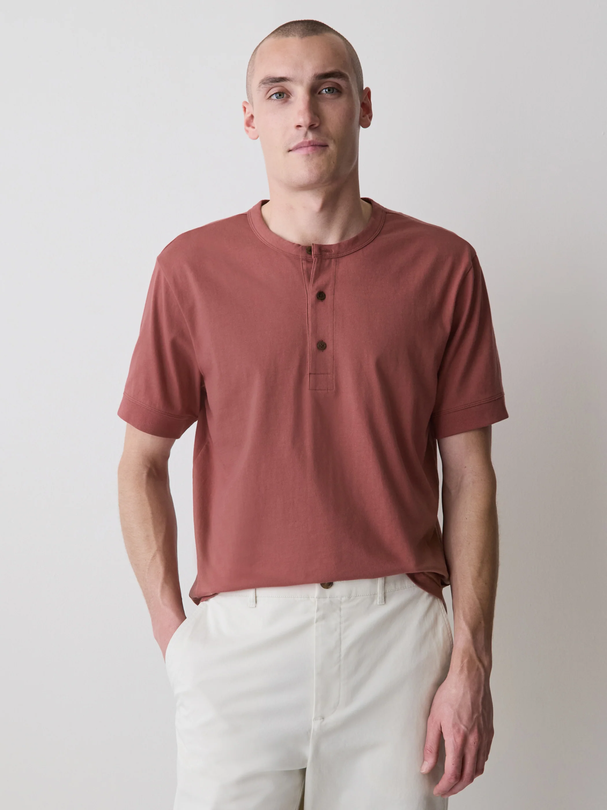 Short-Sleeve Henley T-Shirt - Image 7