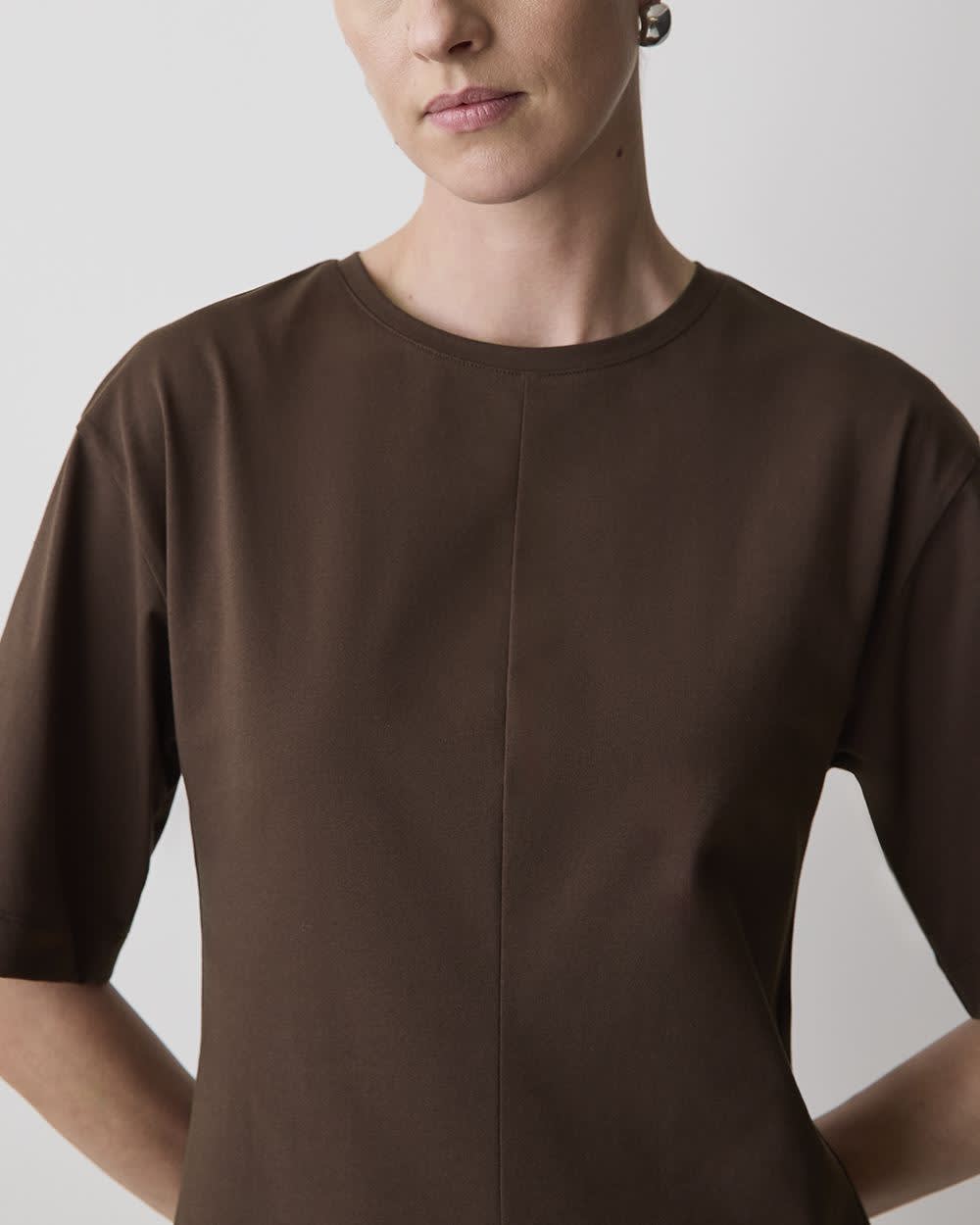 Short-Sleeve Crew-Neck Mini Dress - Image 2