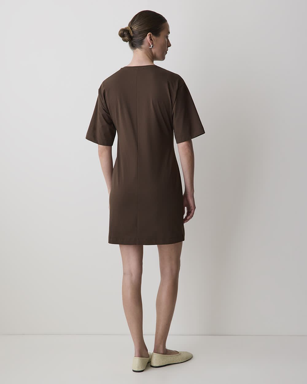 Short-Sleeve Crew-Neck Mini Dress - Image 3