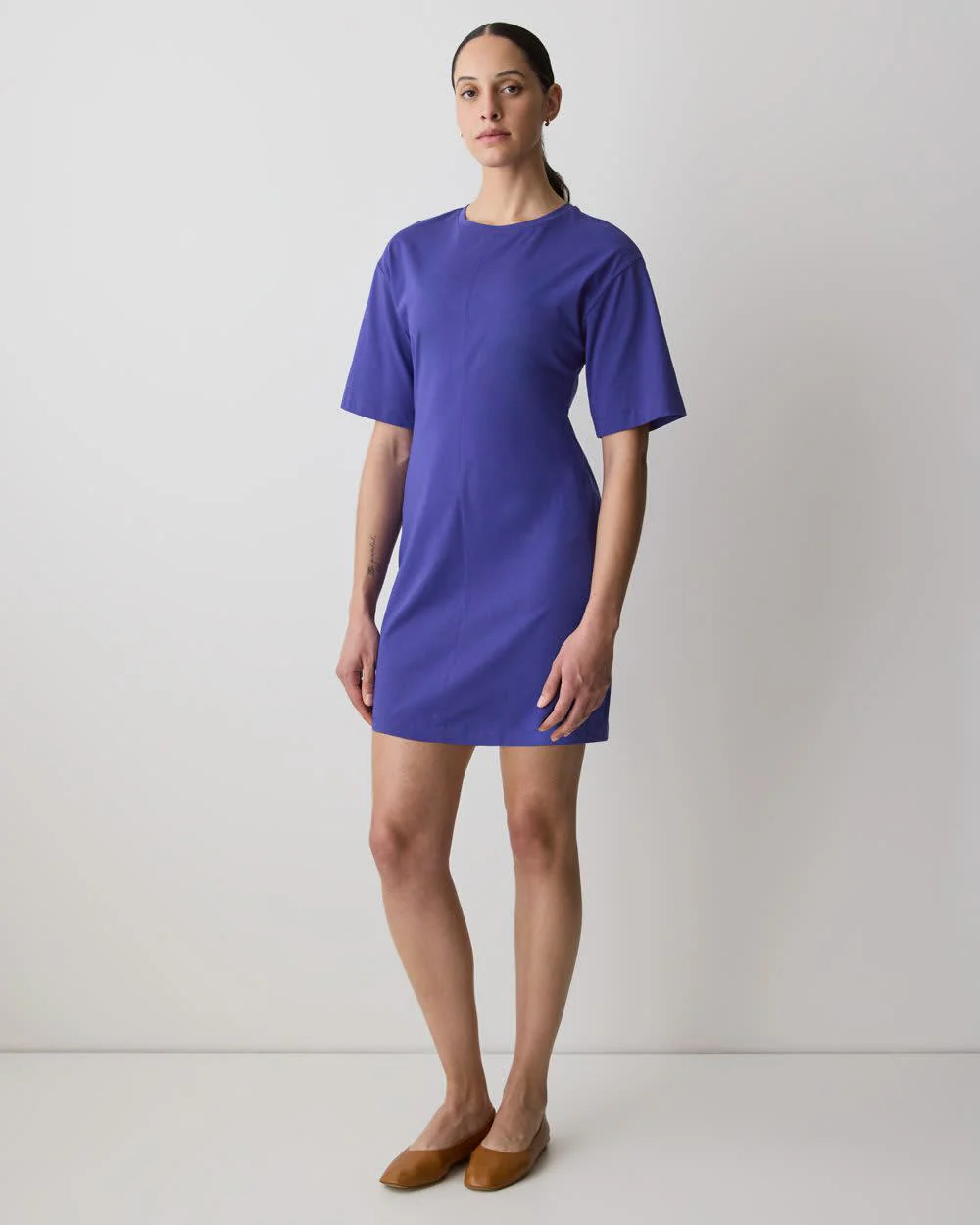 Short-Sleeve Crew-Neck Mini Dress - Image 6