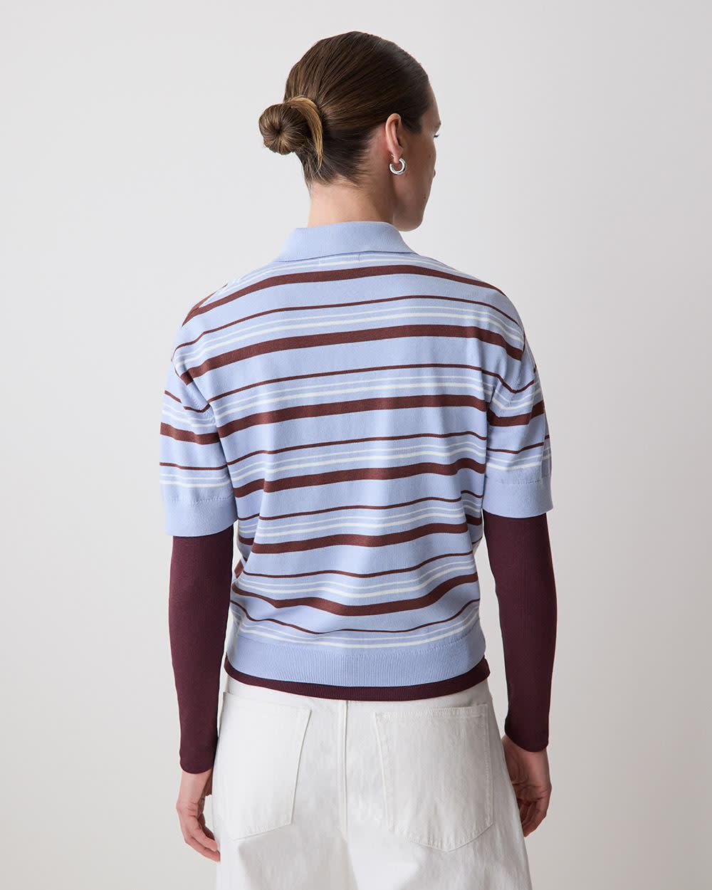 Short-Sleeve Polo Sweater - Image 10