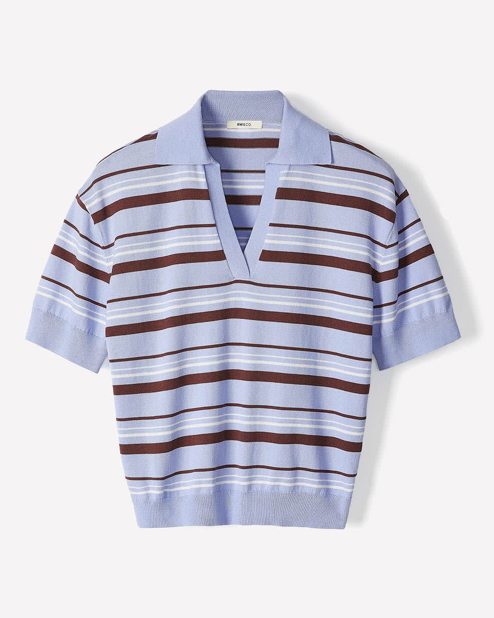 Short-Sleeve Polo Sweater - Image 12