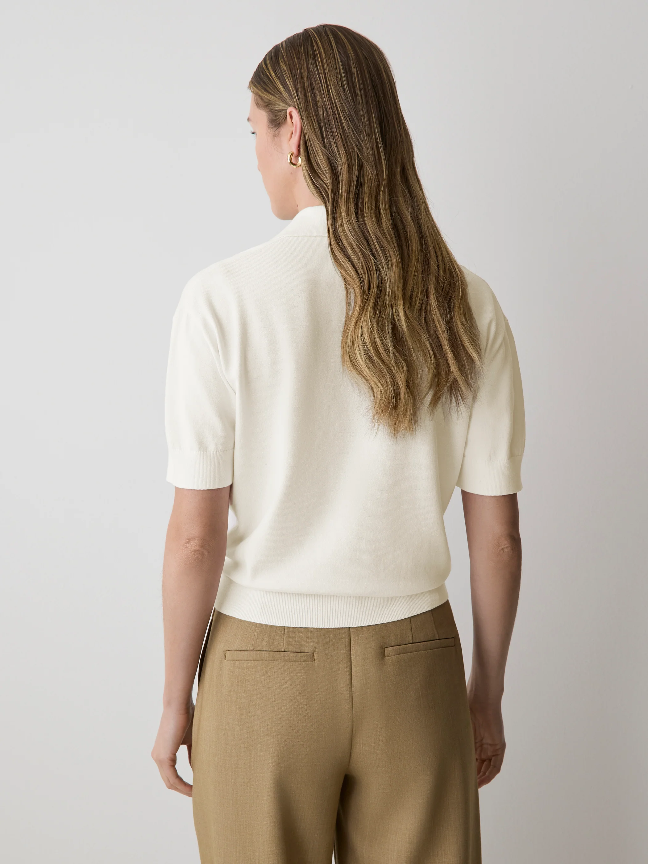 Short-Sleeve Polo Sweater - Image 3
