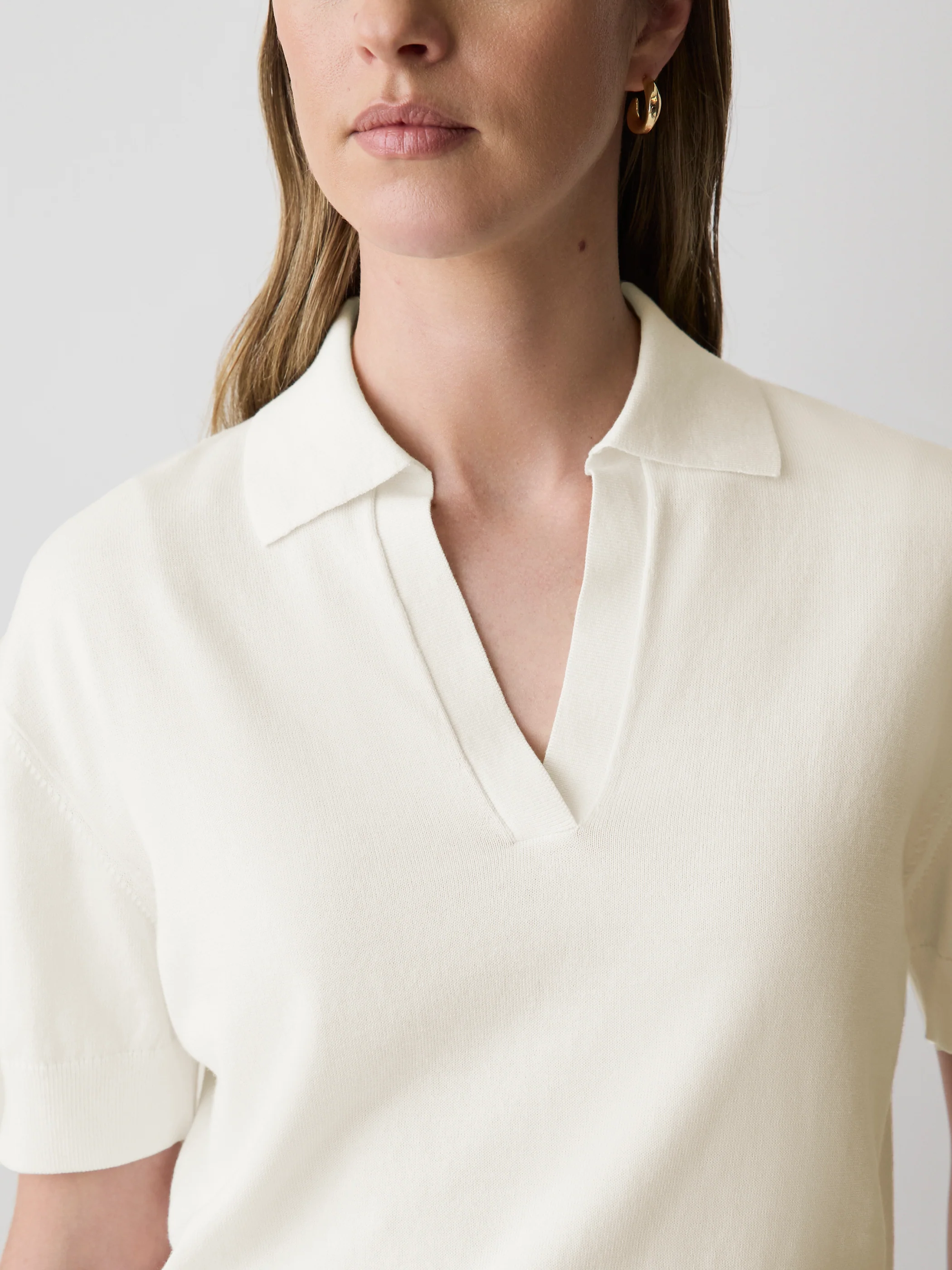 Short-Sleeve Polo Sweater - Image 4