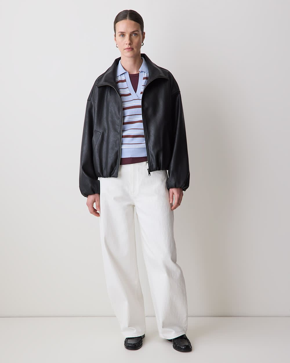 Short-Sleeve Polo Sweater - Image 9