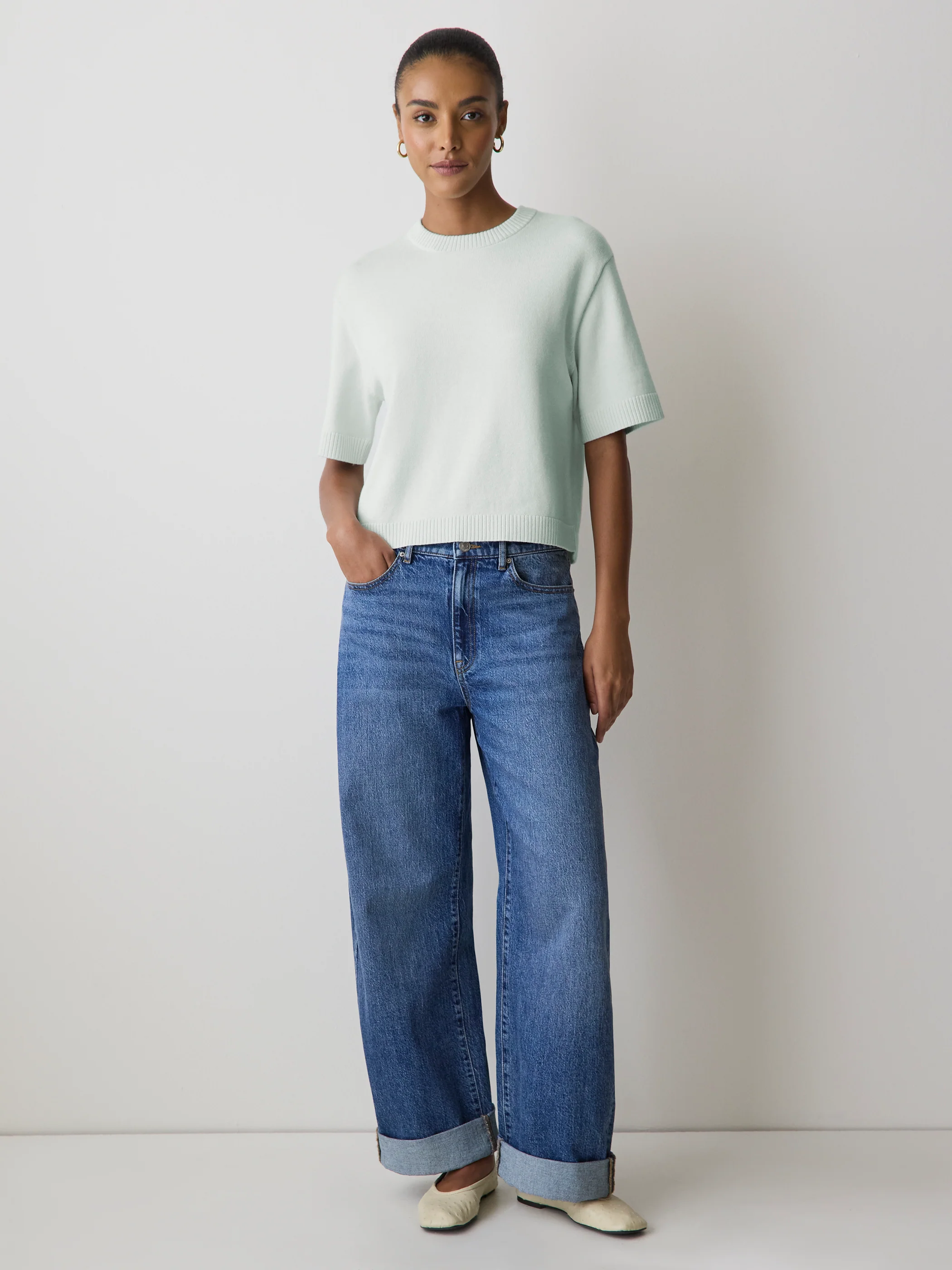 Wool-Blend Short-Sleeve Crew-Neck Sweater - Image 12