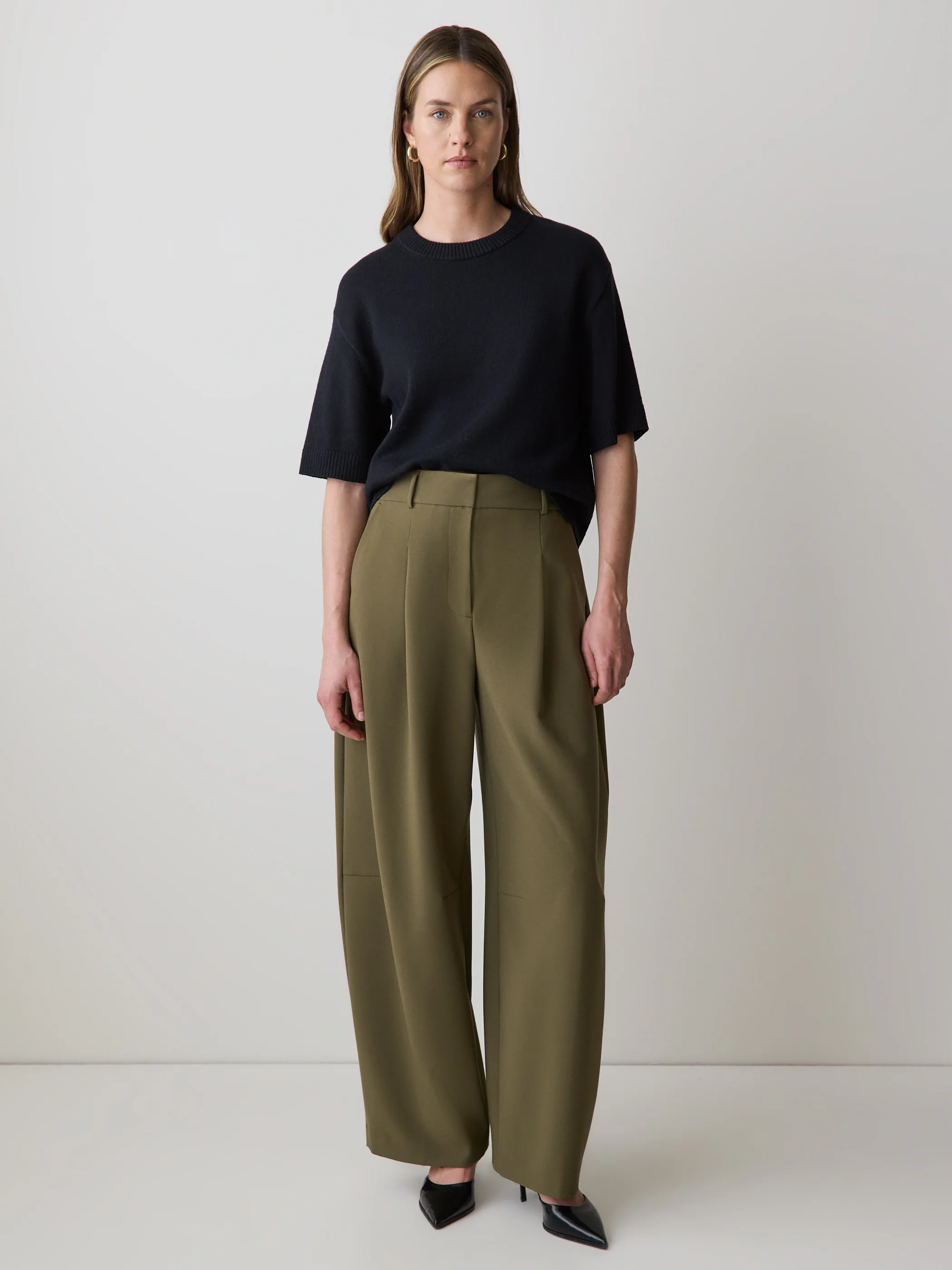 Wool-Blend Short-Sleeve Crew-Neck Sweater - Image 2