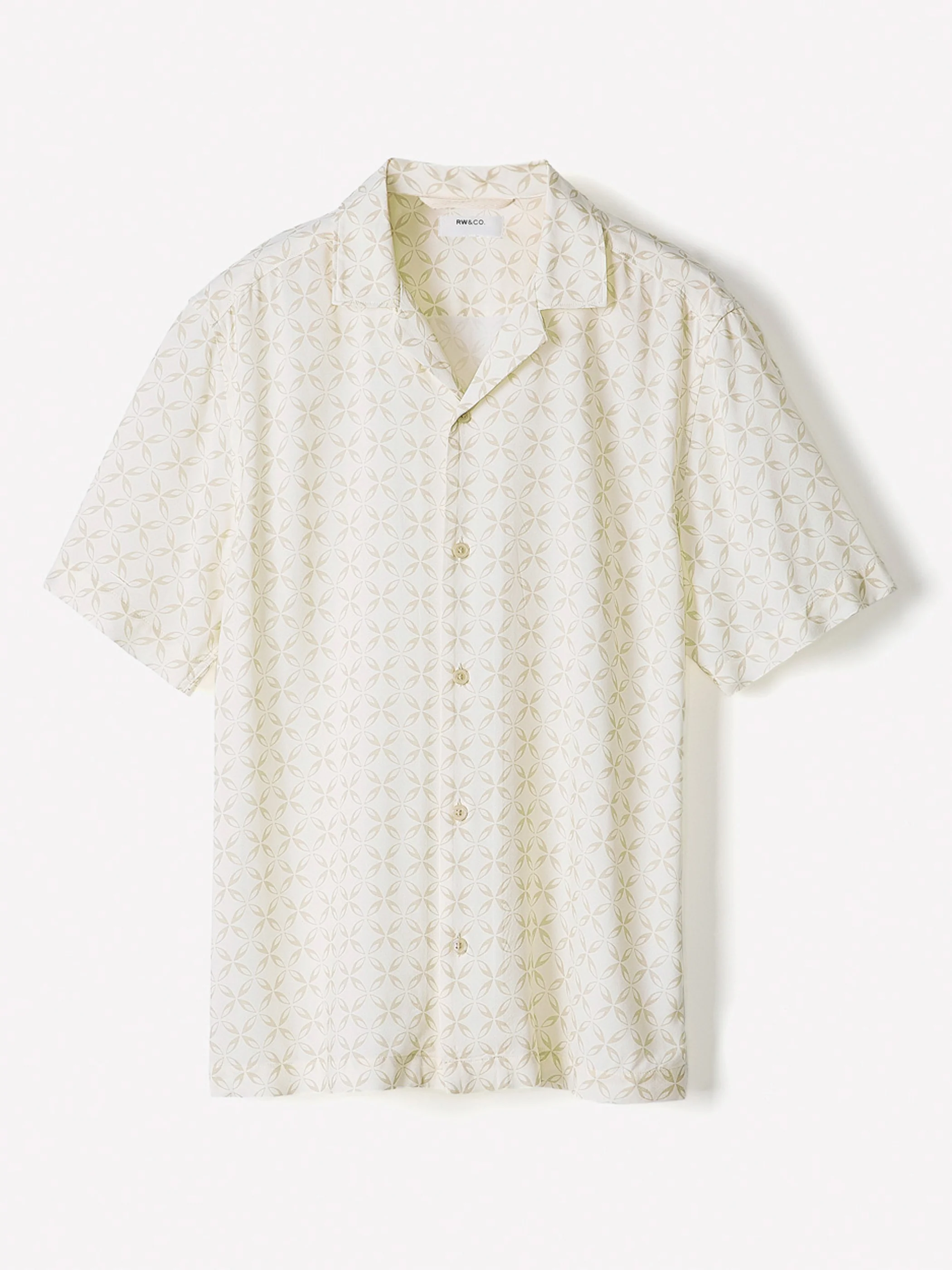 Short-Sleeve Camp-Collar Shirt with Geo Print - Image 6