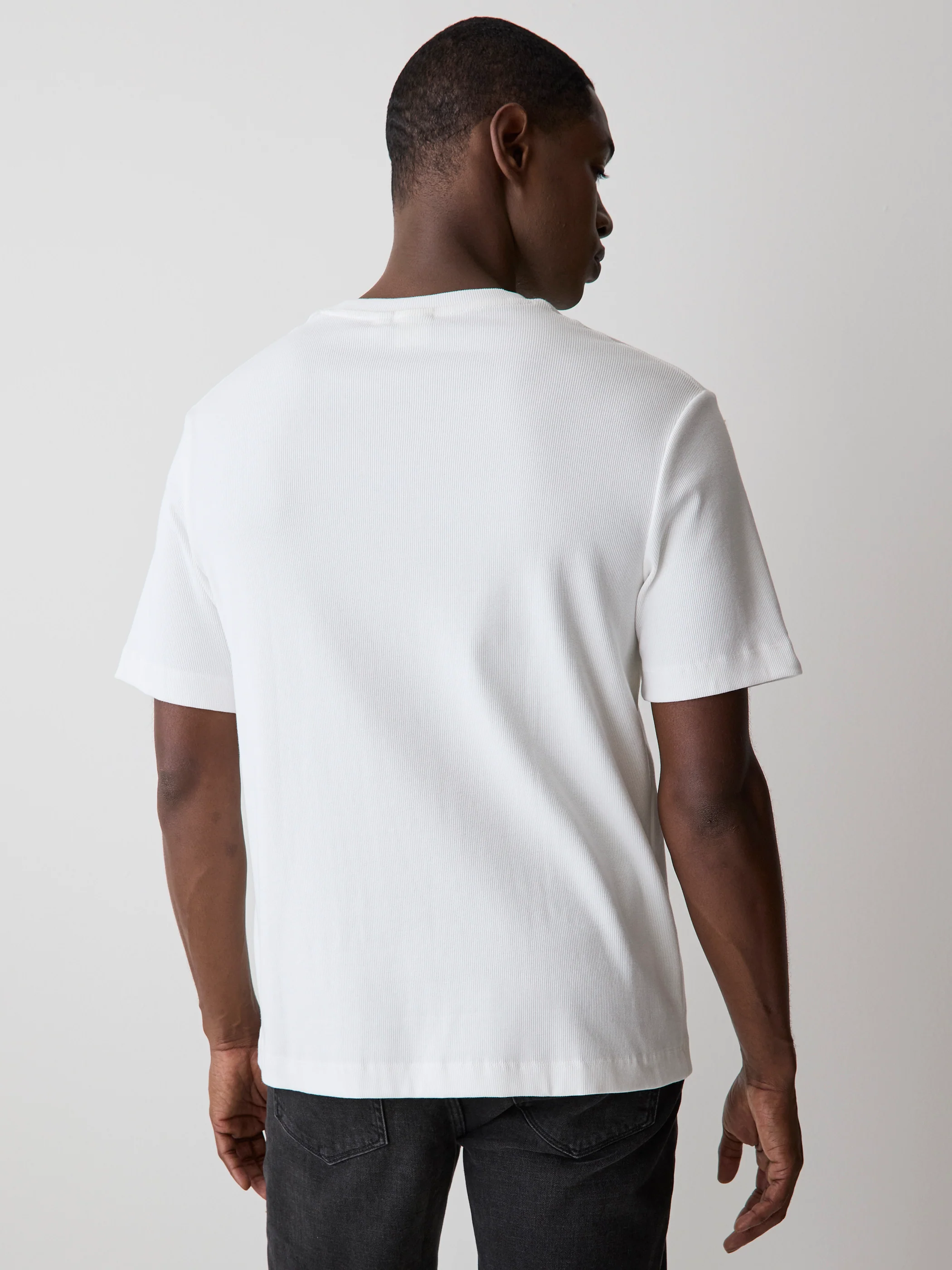 Short-Sleeve Crew-Neck Ribbed Tee - Image 3