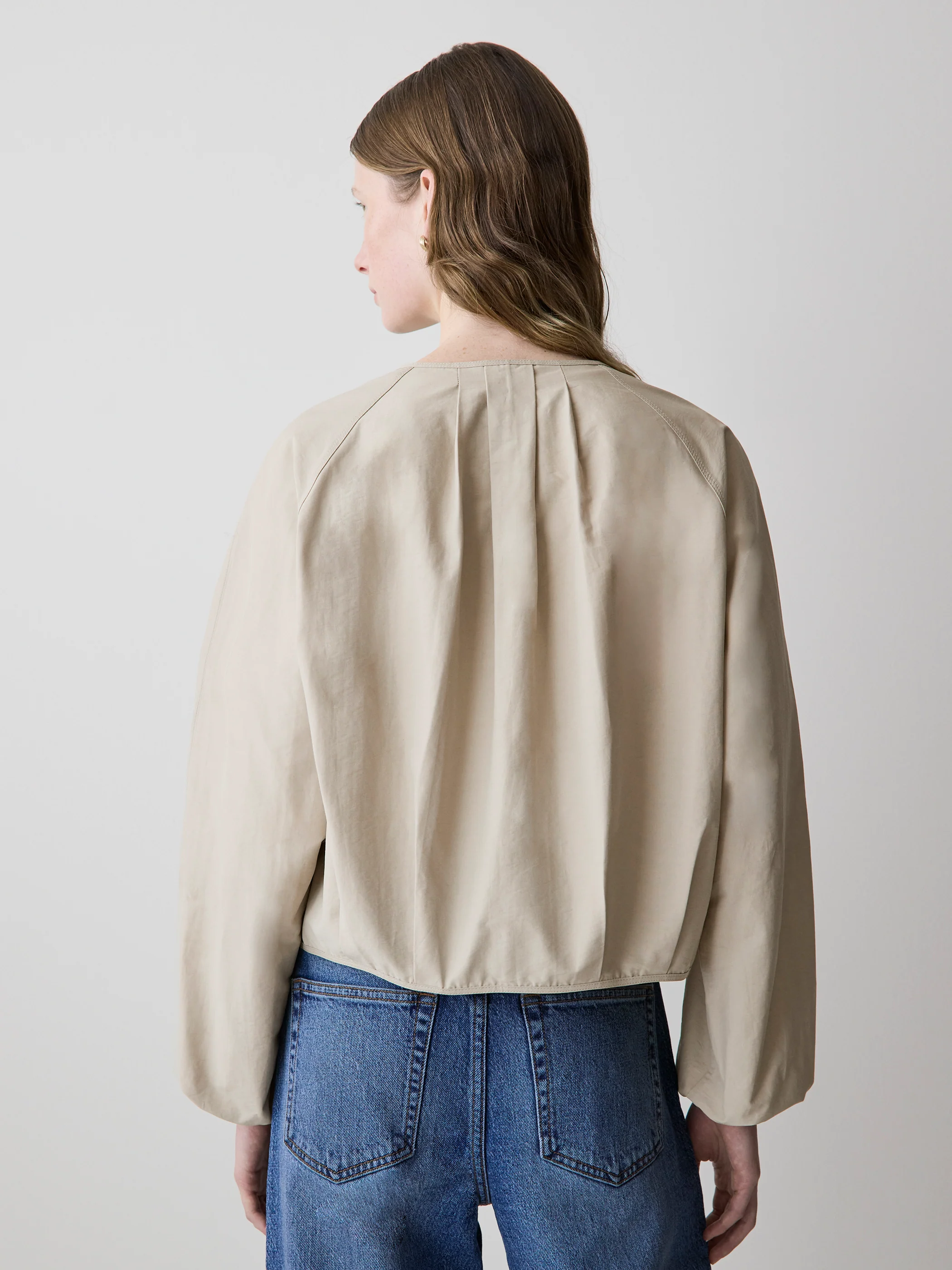Short Twill Jacket with Cinched Waist - Image 3