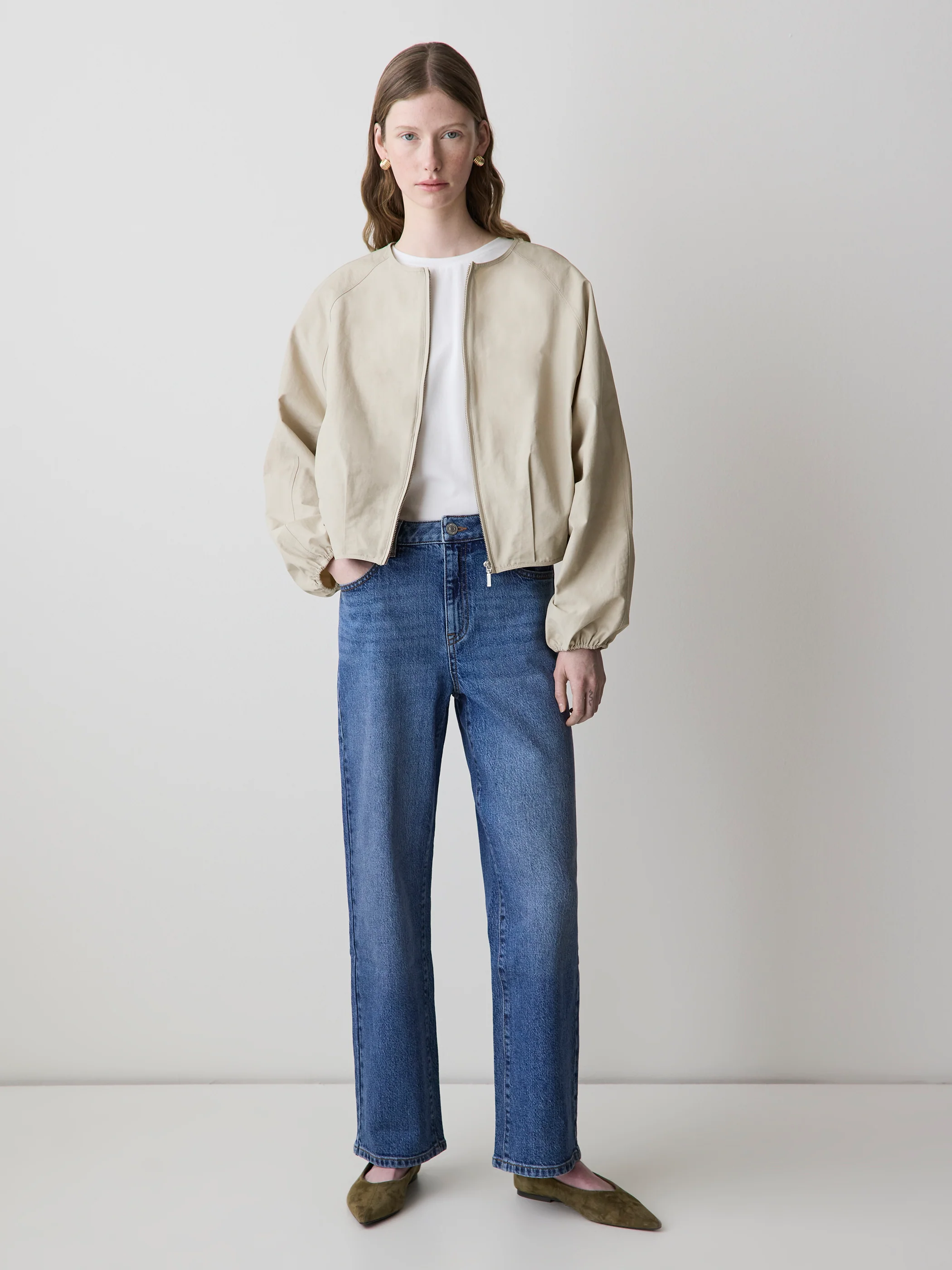Short Twill Jacket with Cinched Waist - Image 4