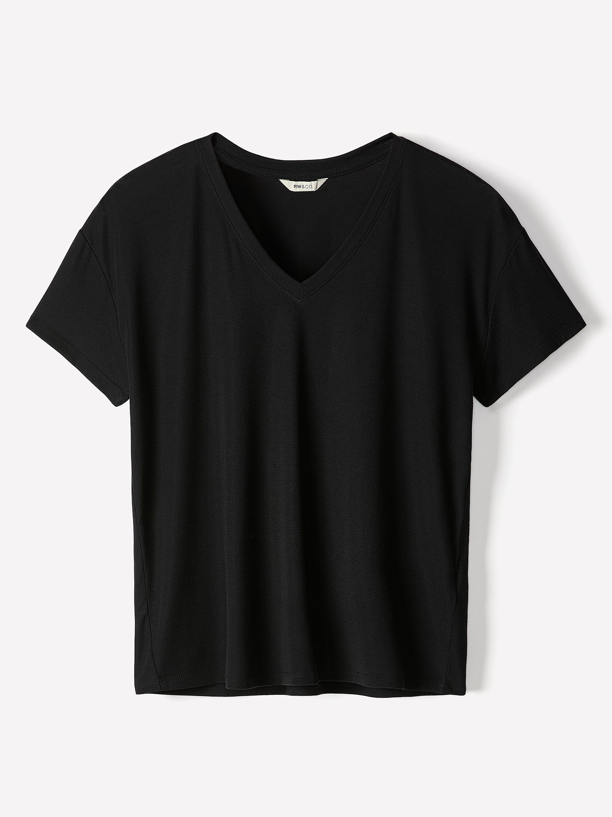 V-Neck Silk-Blend Tee - Image 5