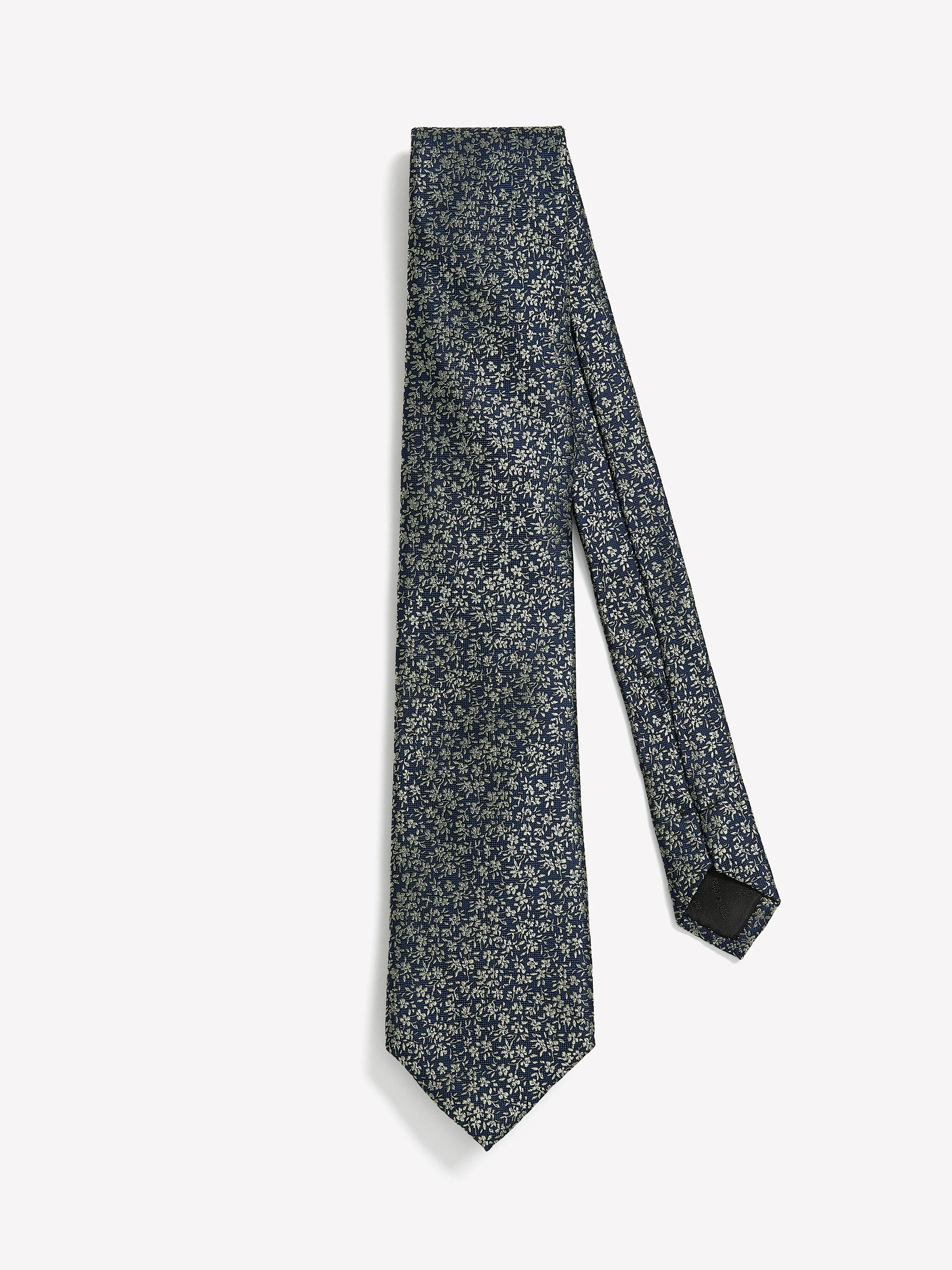 Blue Regular Tie with Floral Pattern