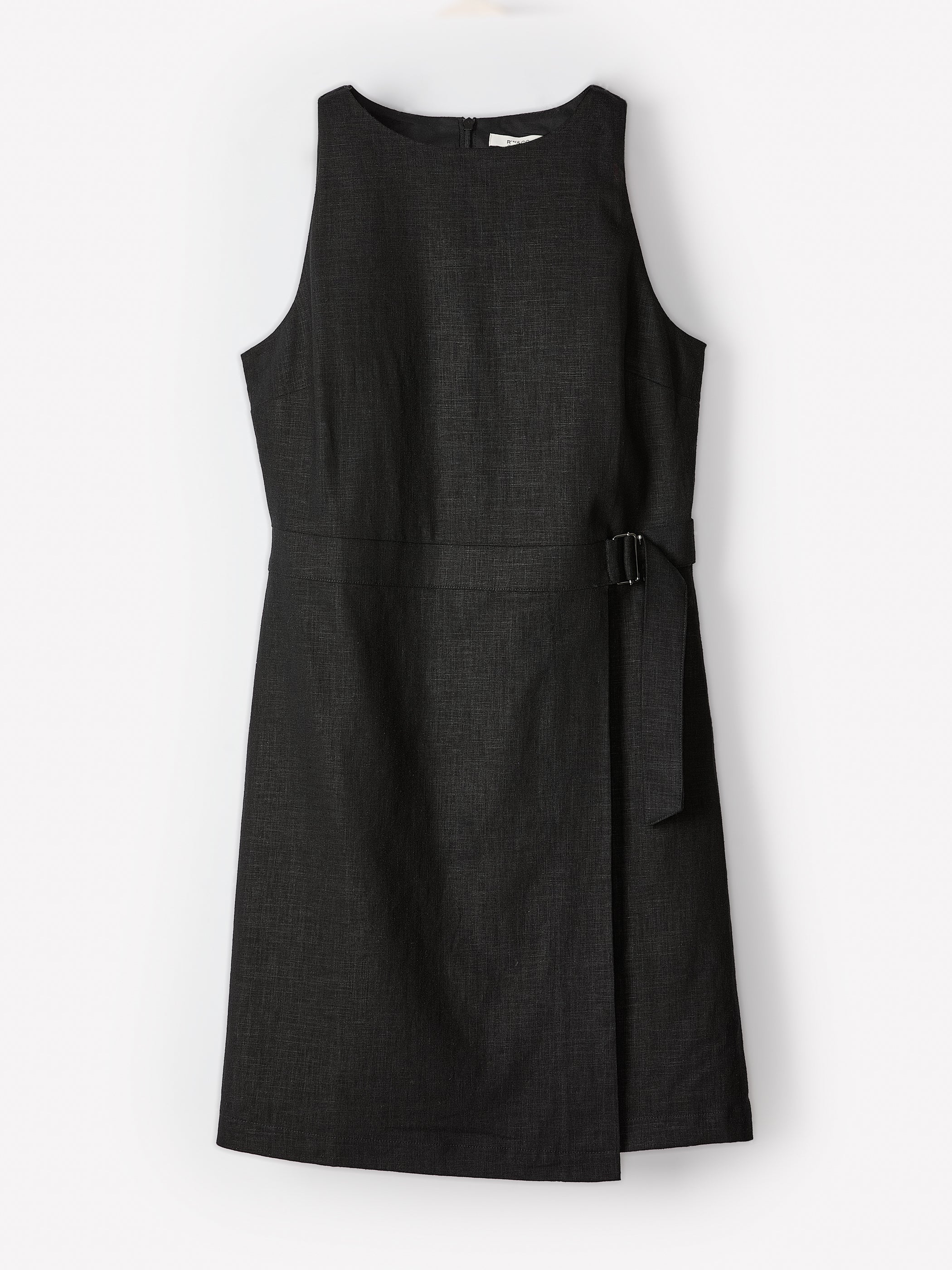 Sleeveless Boat-Neck Linen-Blend Midi Dress - Image 5