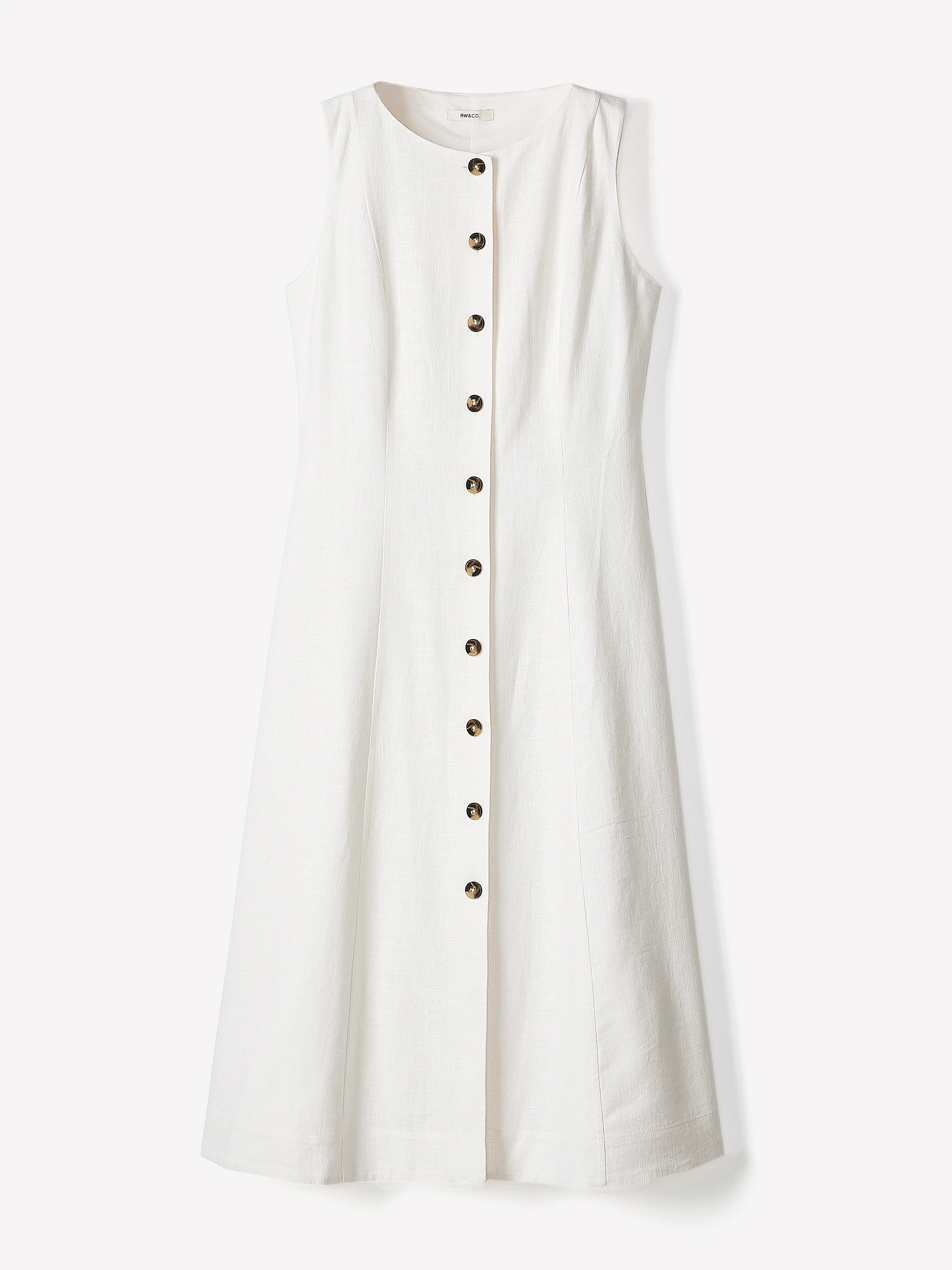 Sleeveless Crew-Neck Linen-Blend Midi Dress - Image 4