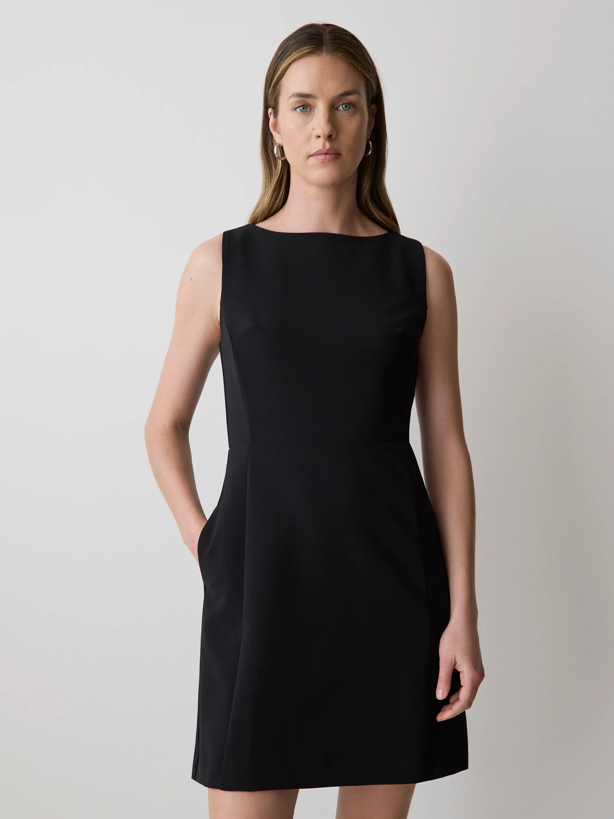 Sleeveless Boat-Neck Mini Dress - Image 2