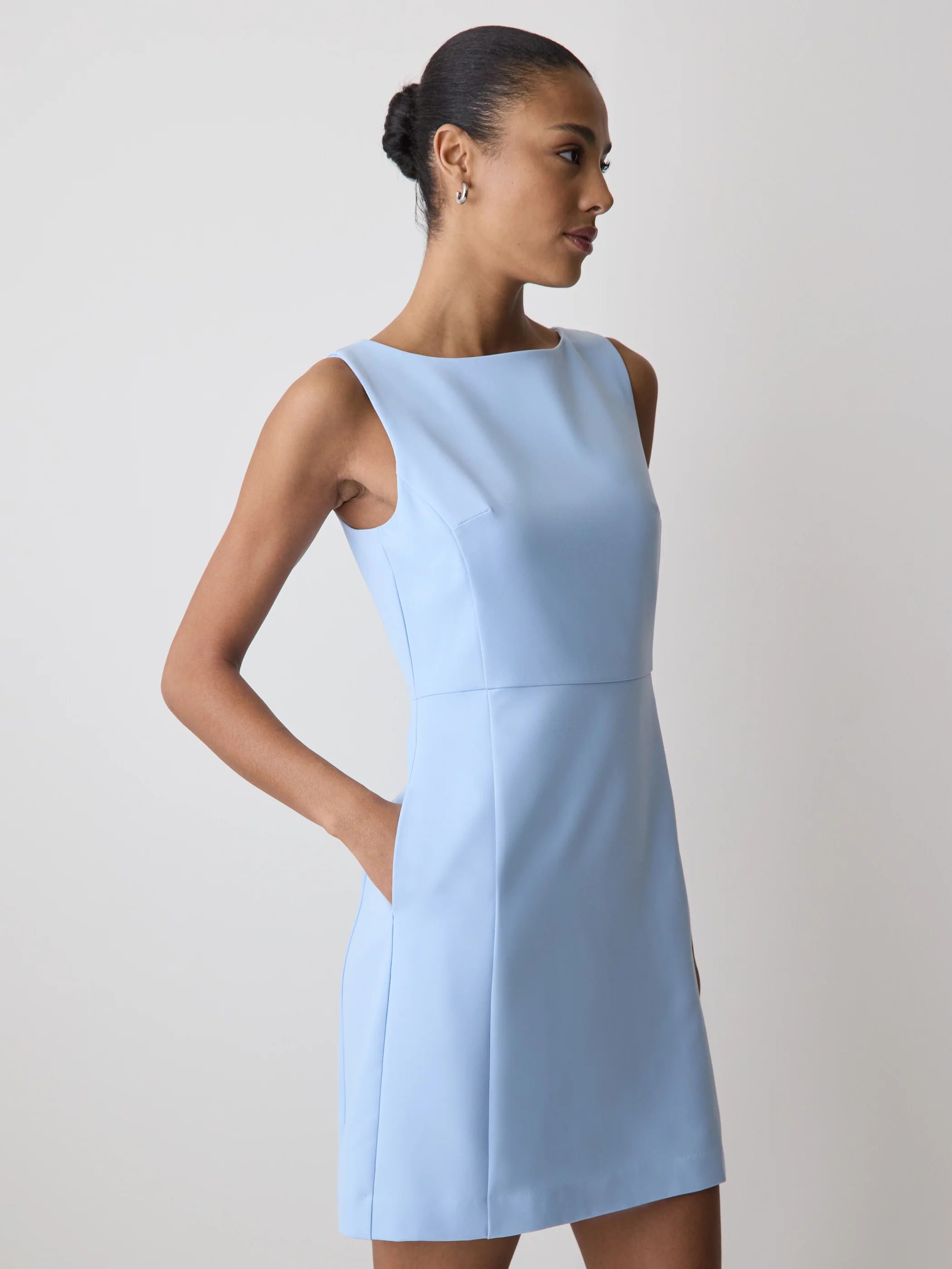 Sleeveless Boat-Neck Mini Dress - Image 8